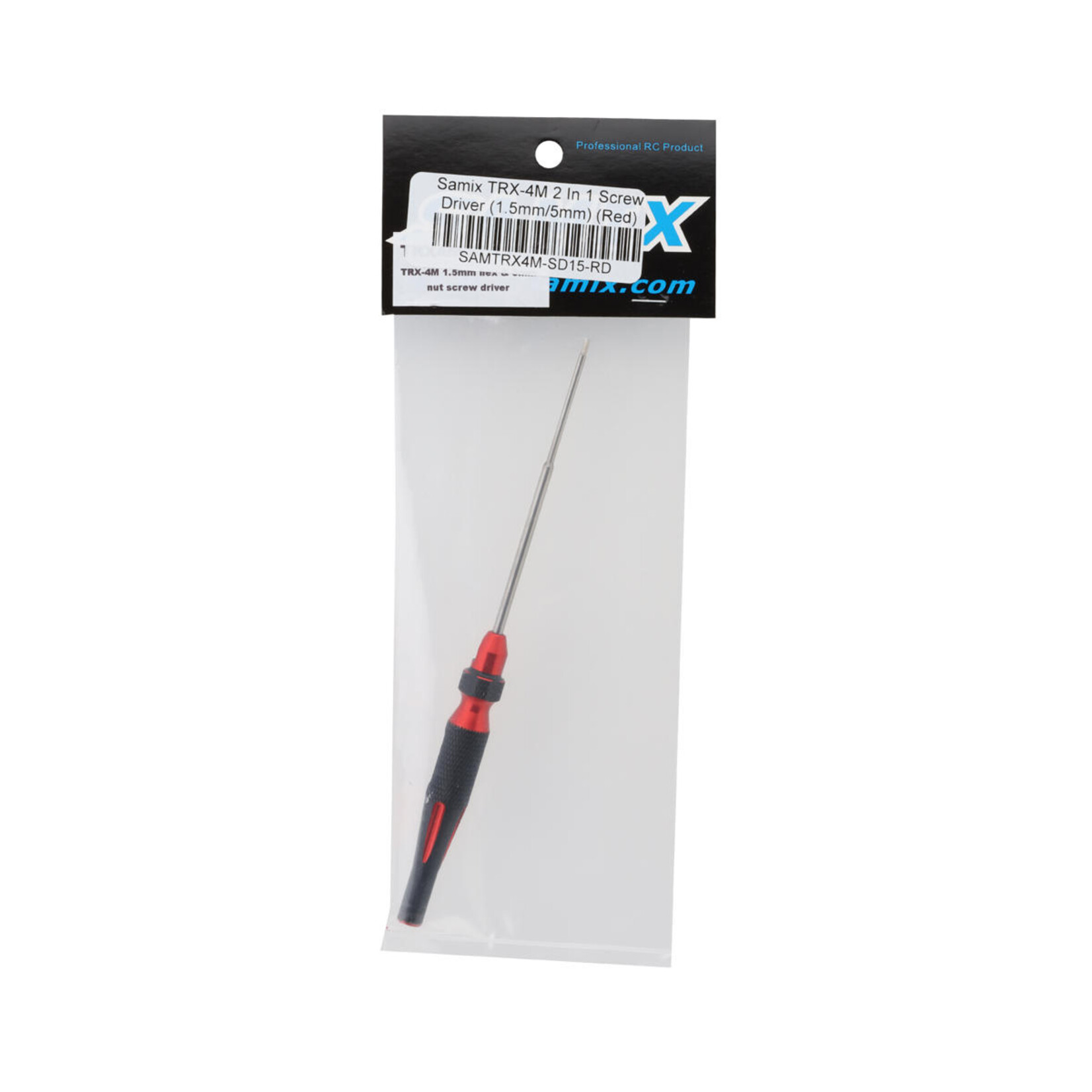 Samix Samix TRX-4M 2-in-1 Hex Wrench/Nut Driver (Red) (1.5mm Hex/5mm Nut)  #SAMTRX4M-SD15-RD