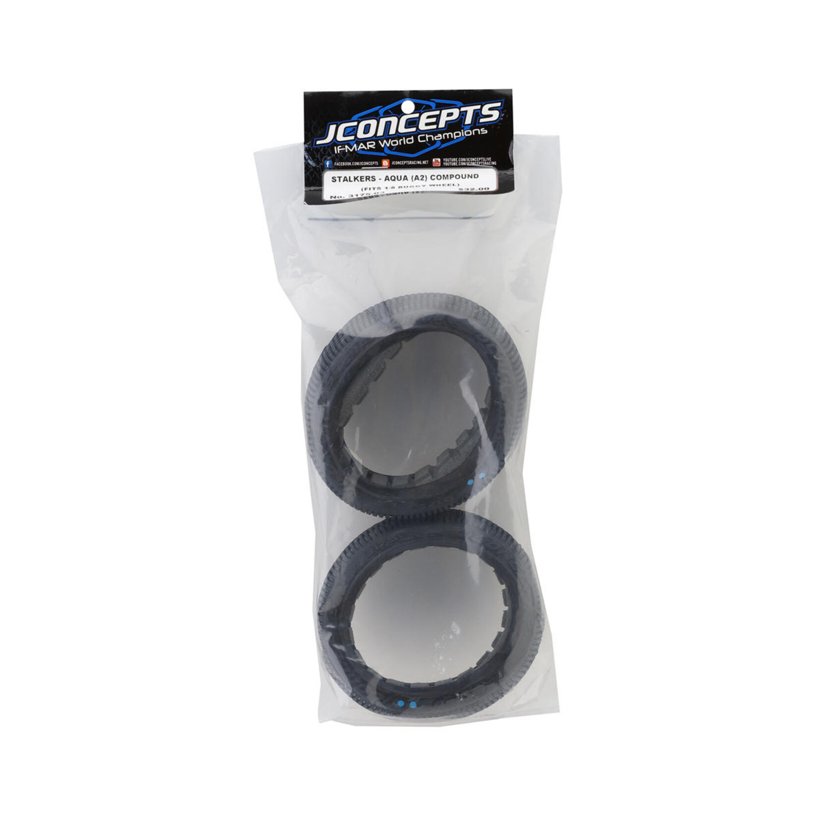 JConcepts #3175-03 JConcepts Stalkers 1/8 Buggy Tire (2) (Aqua A2)