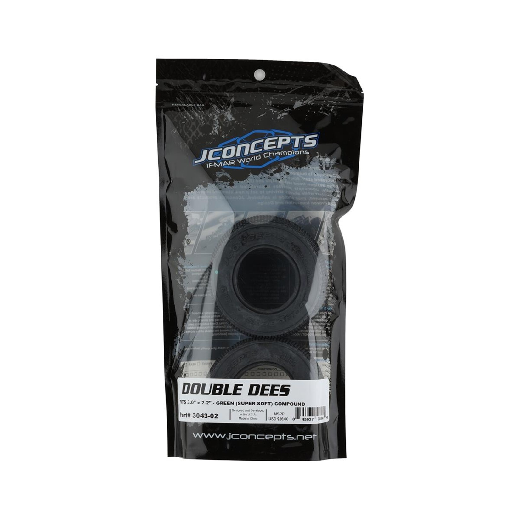 JConcepts #3043-02 JConcepts Double Dee's Short Course Tires (2) (Green)