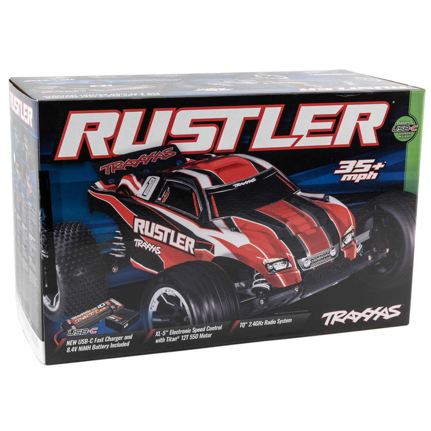 Traxxas #37054-8-GRN  Traxxas Rustler 1/10 RTR Stadium Truck (Green) w/XL-5 ESC, TQ 2.4GHz Radio, Battery & USB-C Charger