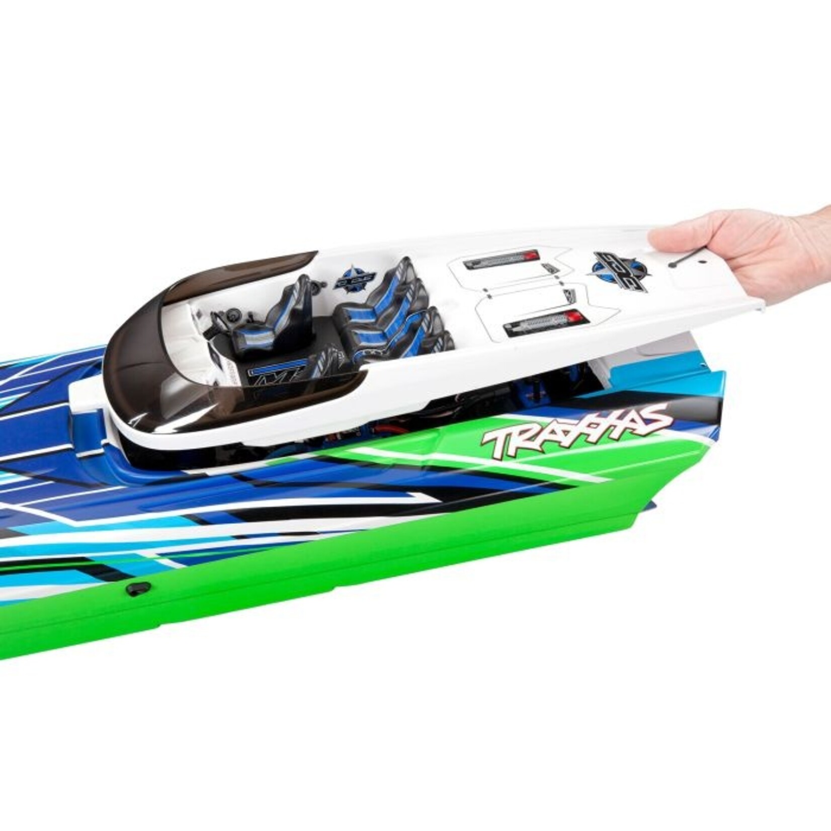 Traxxas #57046-4-GRNR Traxxas DCB M41 Widebody 40" Catamaran High Performance 6S Race Boat (Green) w/TQi 2.4Ghz Radio & TSM