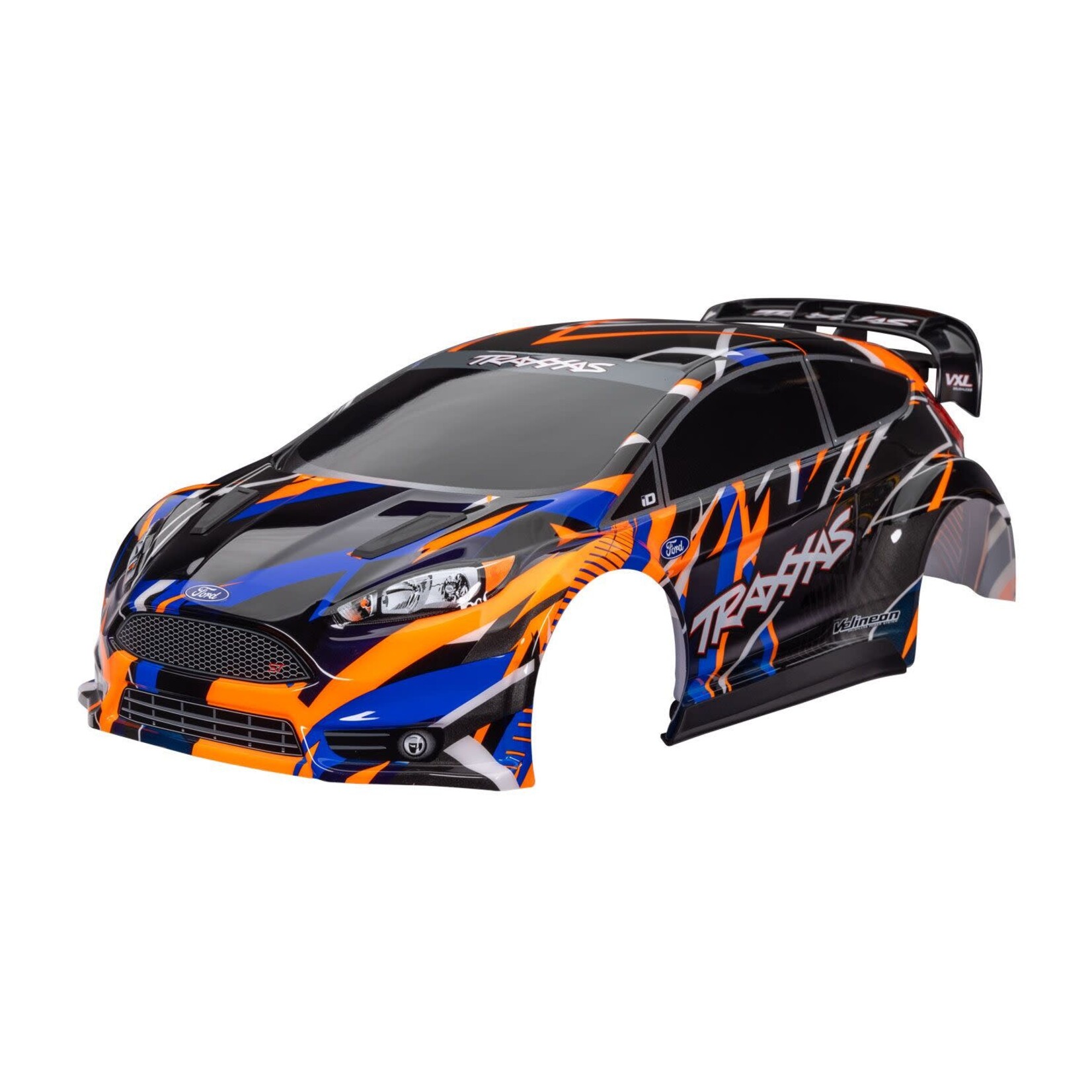 Traxxas # 7427-ORNG Traxxas Body, Ford Fiesta® ST Rally VXL, orange (painted, decals applied) (assembled with rear wing, body support, & body mount latches for clipless mounting)