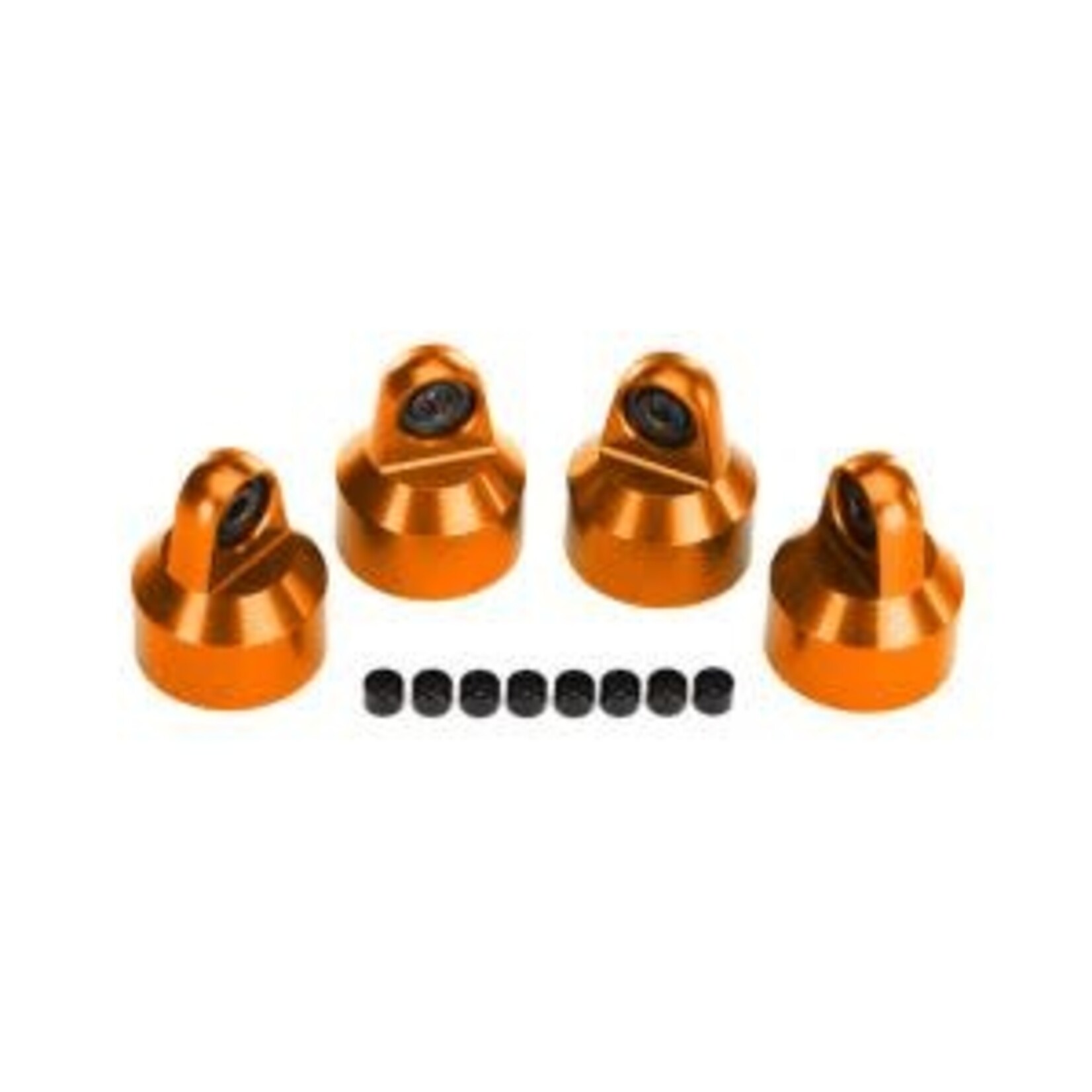 Traxxas Traxxas Shock caps, aluminum (orange-anodized), GTX shocks (4)/ spacers (8)  #7764-ORNG