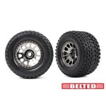Traxxas #7862X  Traxxas Tires & wheels, assembled, glued (XRT® Race black chrome wheels, Gravix® belted tires, dual profile (4.3" outer, 5.7" inner) foam inserts) (left & right)