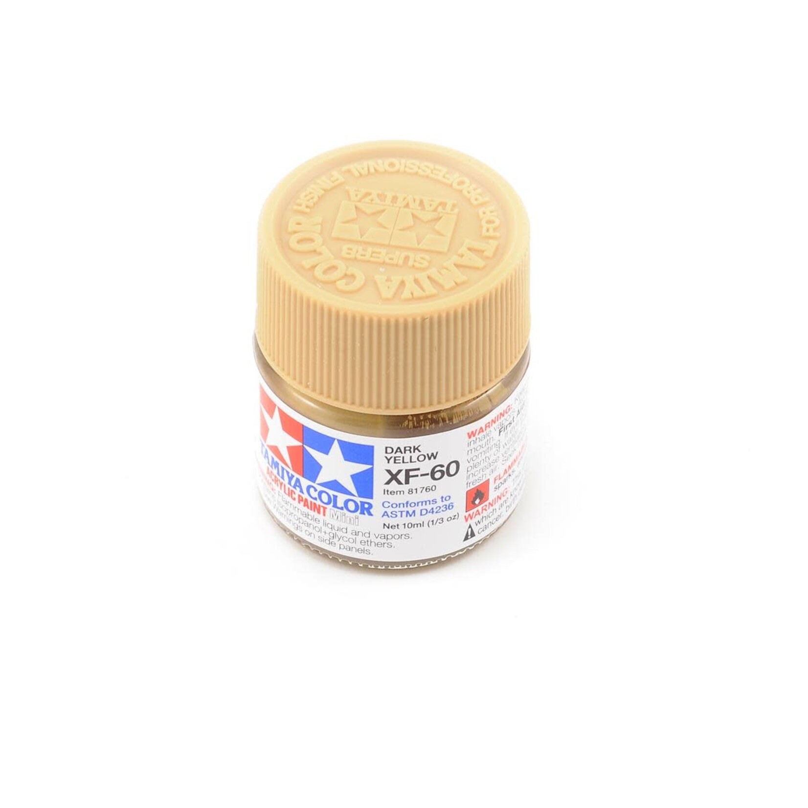 Tamiya #81760 Tamiya XF-60 Flat Dark Yellow Acrylic Paint (10ml)