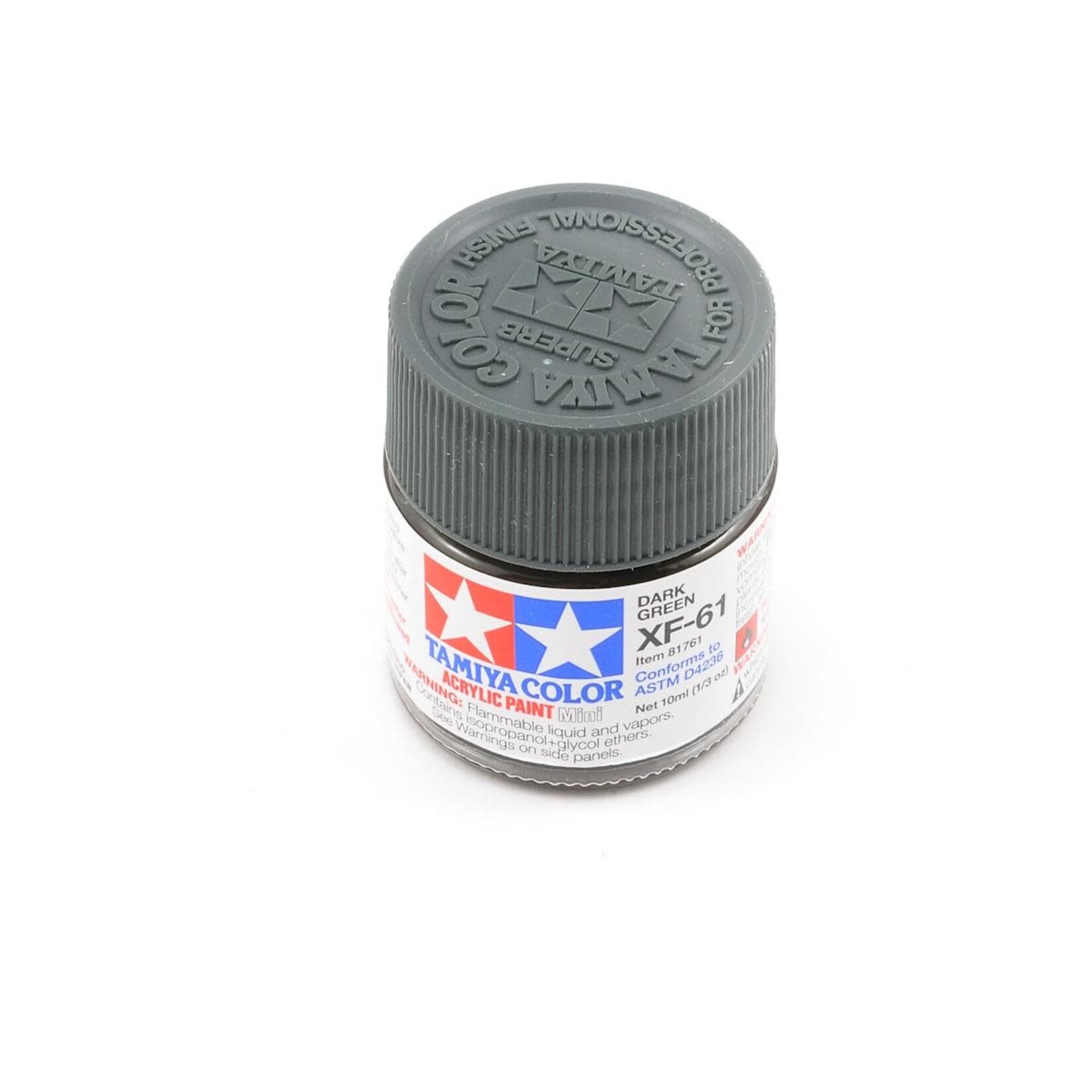 Tamiya #81761 Tamiya XF-61 Flat Dark Green Acrylic Paint (10ml)