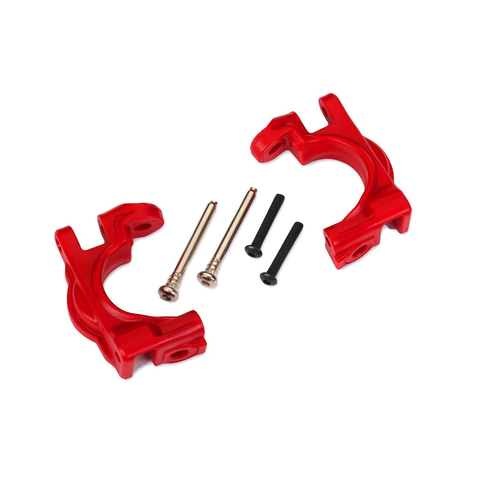Traxxas Traxxas Caster blocks (c-hubs), extreme heavy duty, red (left & right)/ 3x32mm hinge pins (2)/ 3x20mm BCS (2) (for use with #9080 upgrade kit) #9032R