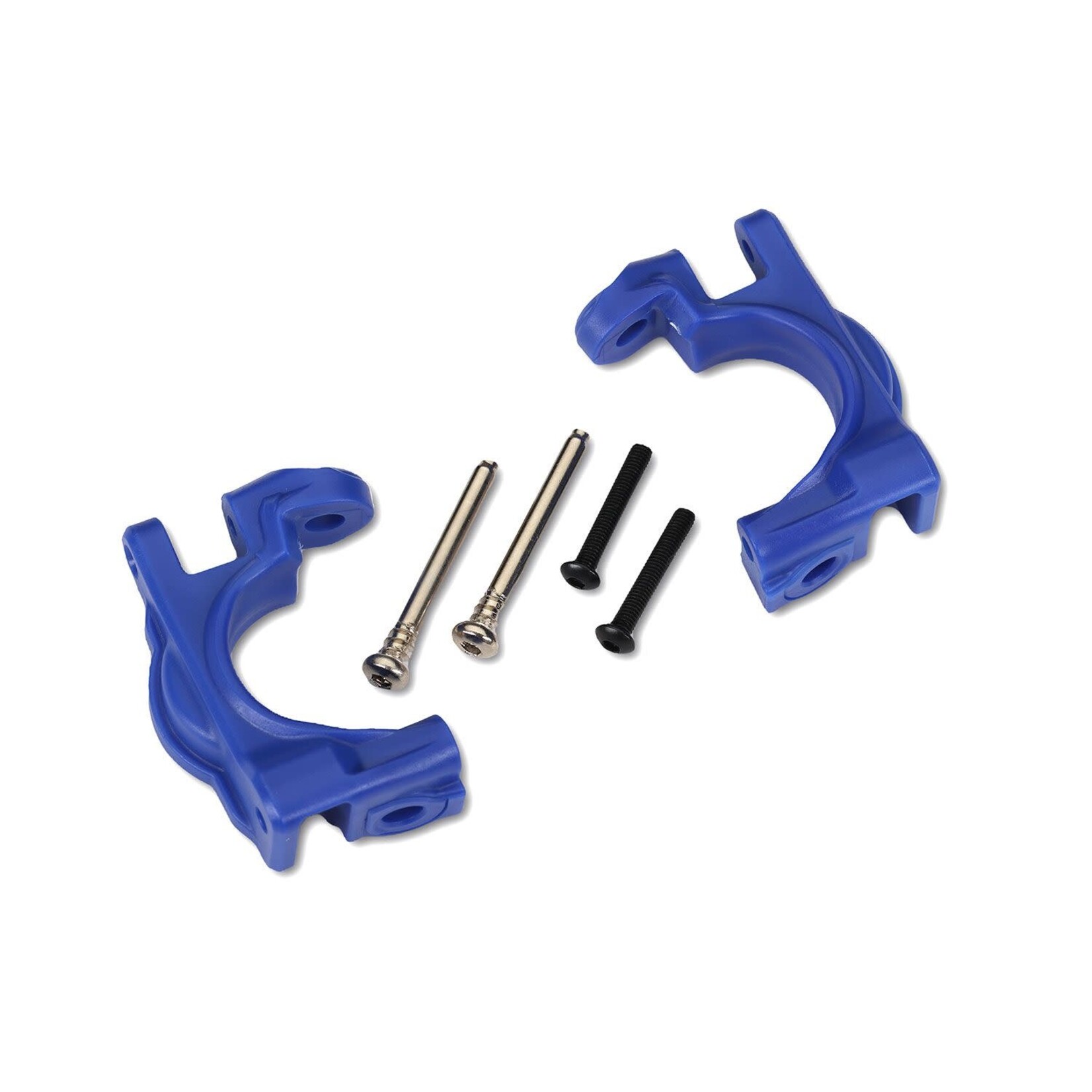 Traxxas Traxxas Caster blocks (c-hubs), extreme heavy duty, blue (left & right)/ 3x32mm hinge pins (2)/ 3x20mm BCS (2) (for use with #9080 upgrade kit) #9032X