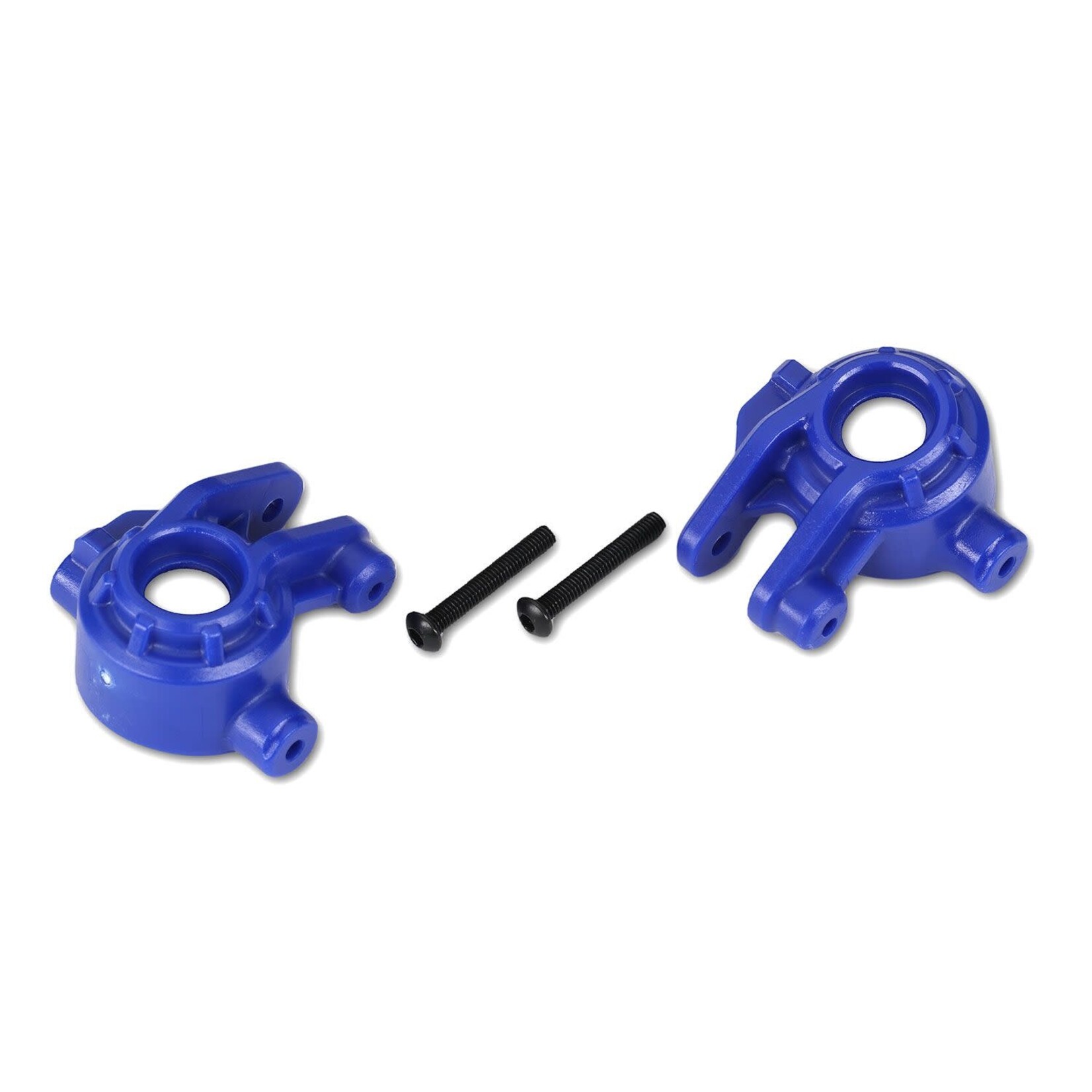 Traxxas #9037X Traxxas Steering blocks, extreme heavy duty, blue (left & right)/ 3x20mm BCS (2) (for use with #9080 upgrade kit)