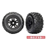 Traxxas Traxxas Tires & wheels, assembled, glued (3.8" black wheels, belted Sledgehammer® tires, foam inserts) (2) #9573