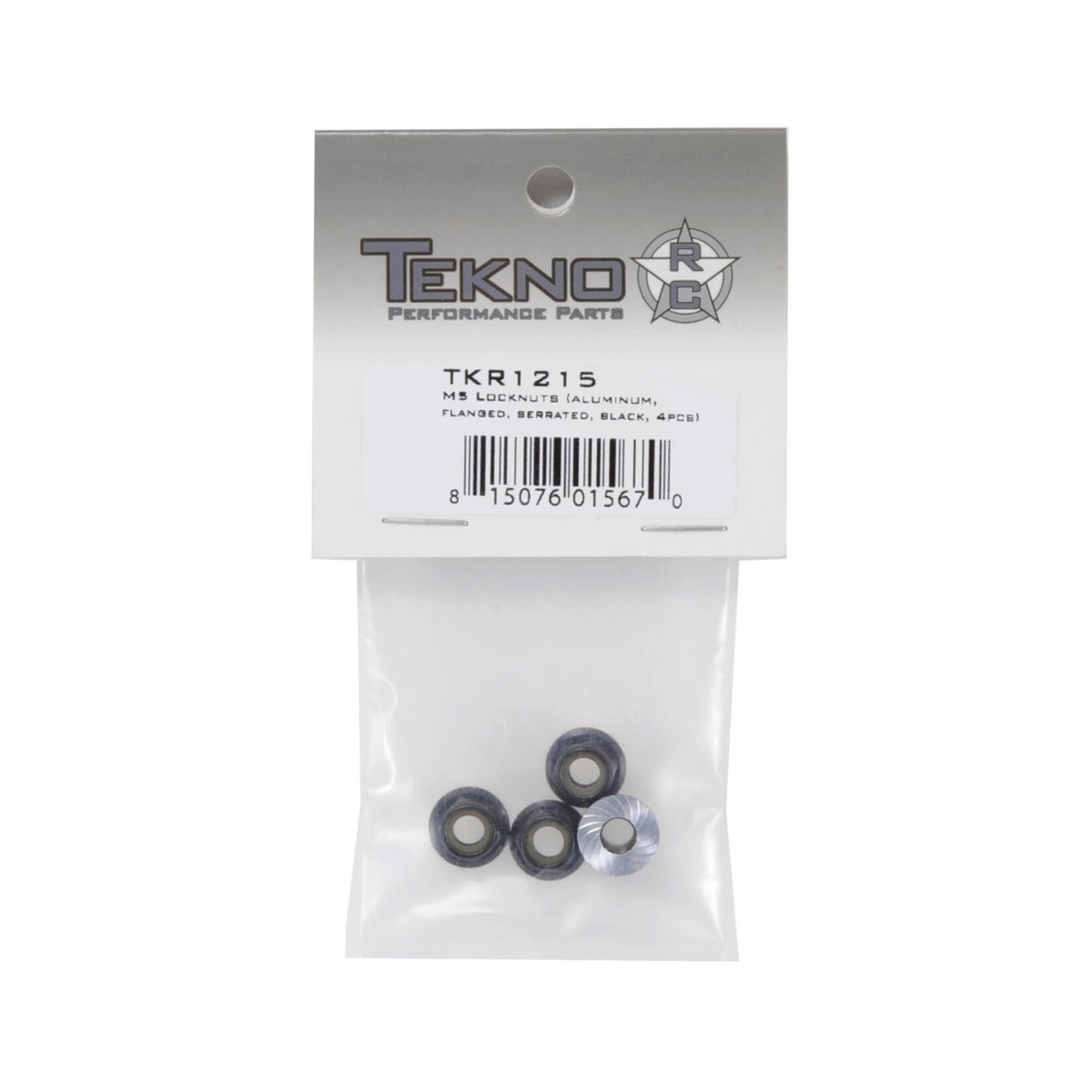 Tekno RC Tekno RC M5 Aluminum Serrated Flanged Locknut (Black) (4) #TKR1215