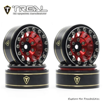 Treal #X003Z3T9EN Treal Hobby Type I 1.0" Classic 12-Spoke Beadlock Wheels (Red) (4) (27.2g)