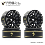 Treal #X003Z3T1HN Treal Hobby Type I 1.0" Classic 12-Spoke Beadlock Wheels (Black) (4) (27.2g)