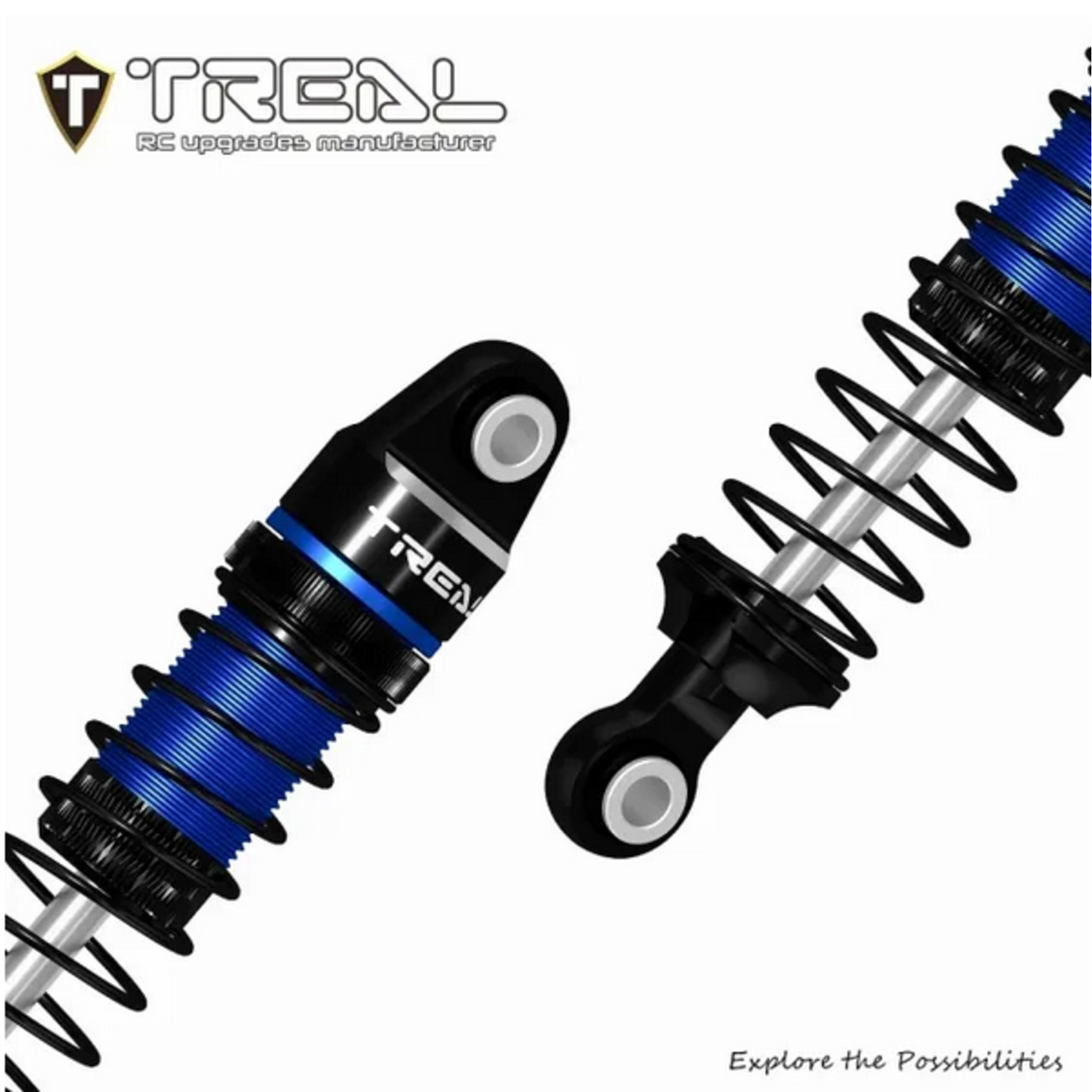 Treal #X003UW12GR TREAL TRX4M Shocks 53MM Oil-filled Threaded Damper Upgrades Compatible with Traxxas 1/18 TRX4-M RC Crawler #TRX4M Shocks 53mm-Blue