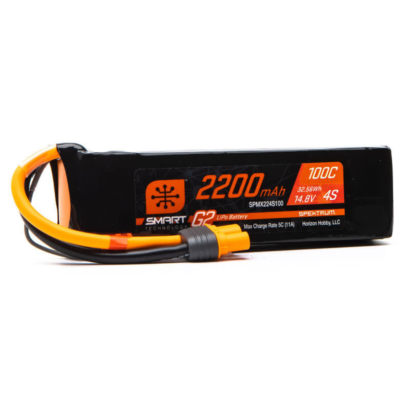 Spektrum #SPMX224S100 Spektrum SMART 14.8V 2200mAh 4S 100C Smart G2 LiPo Battery: IC3