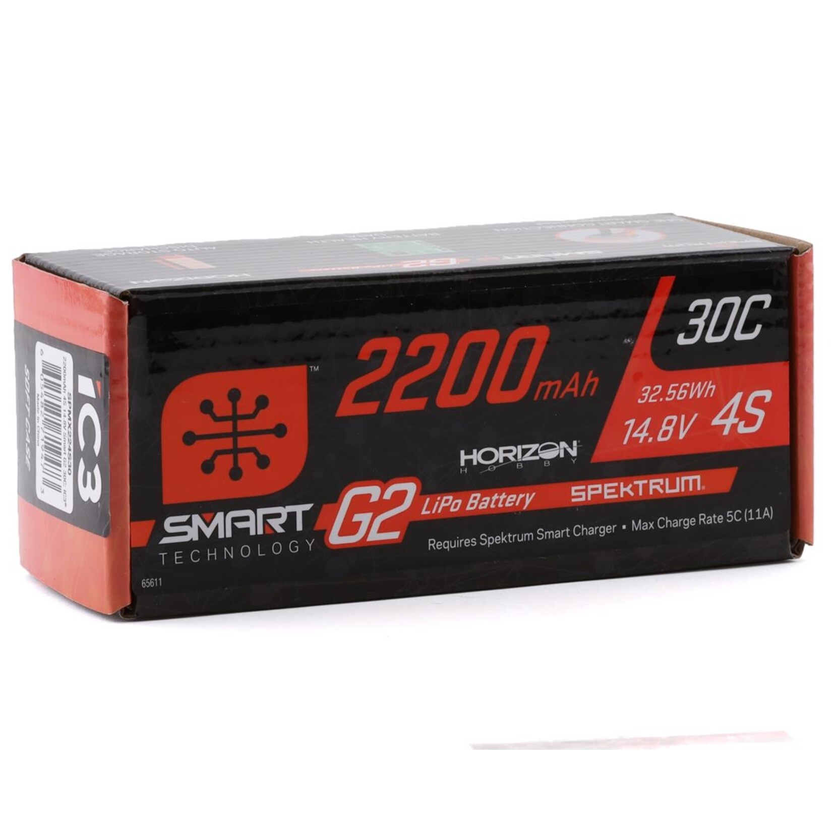 Spektrum #SPMX224S30 Spektrum RC 4S Smart G2 LiPo 30C Battery Pack w/IC3 Connector (14.8V/2200mAh)
