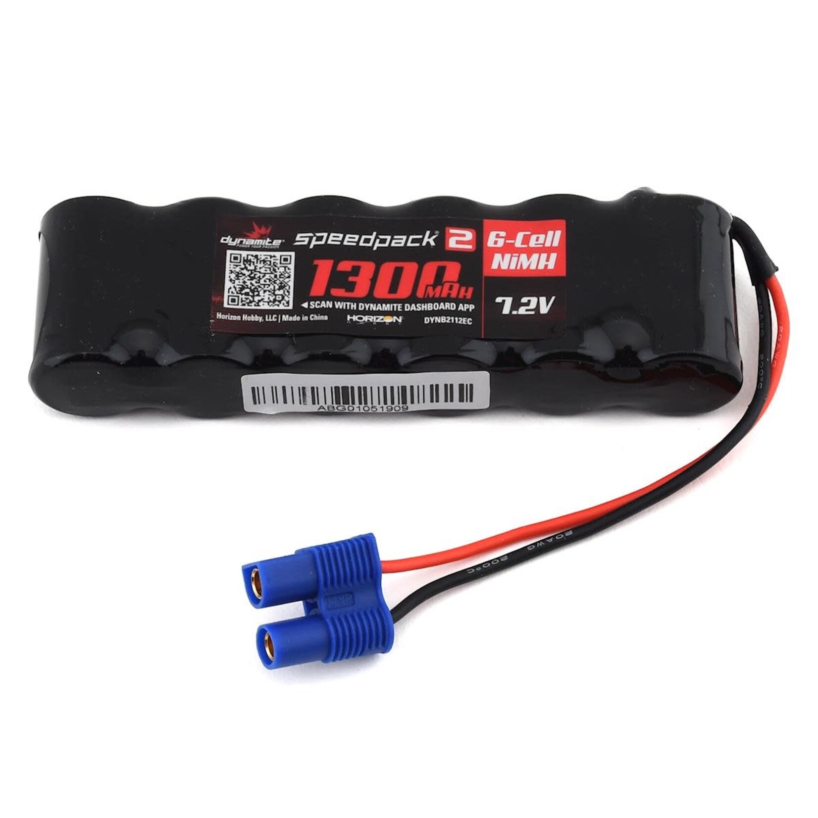 Dynamite #DYNB2112EC Dynamite Speedpack2 7.2V 1300mAh 6C NiMH, 2/3A Flat, EC3