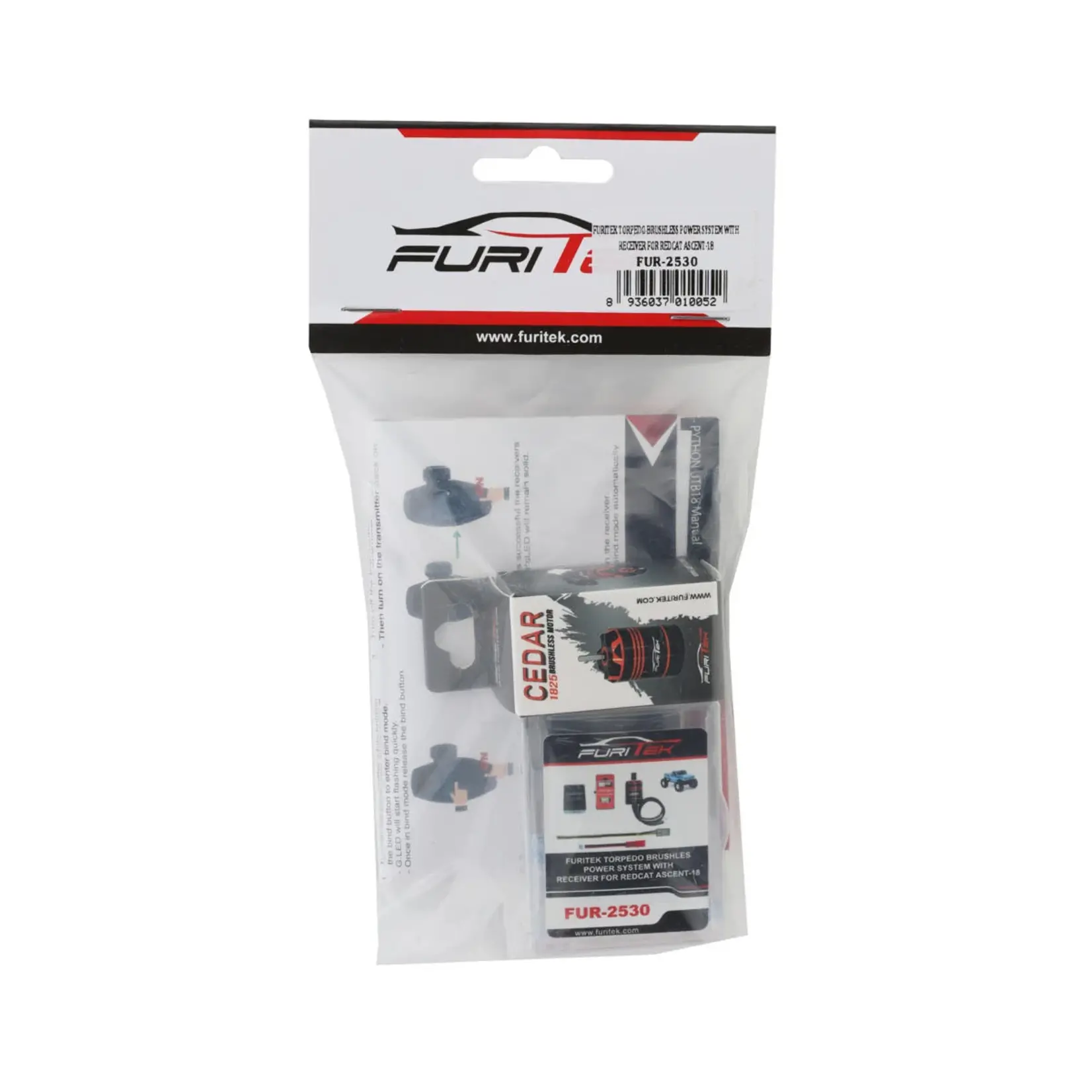 Furitek #FUR-2530  Furitek Redcat Ascent-18 Torpedo Brushless Combo w/Python Pro 40A ESC ,Cedar 3456kV Motor & FlySky Receiver
