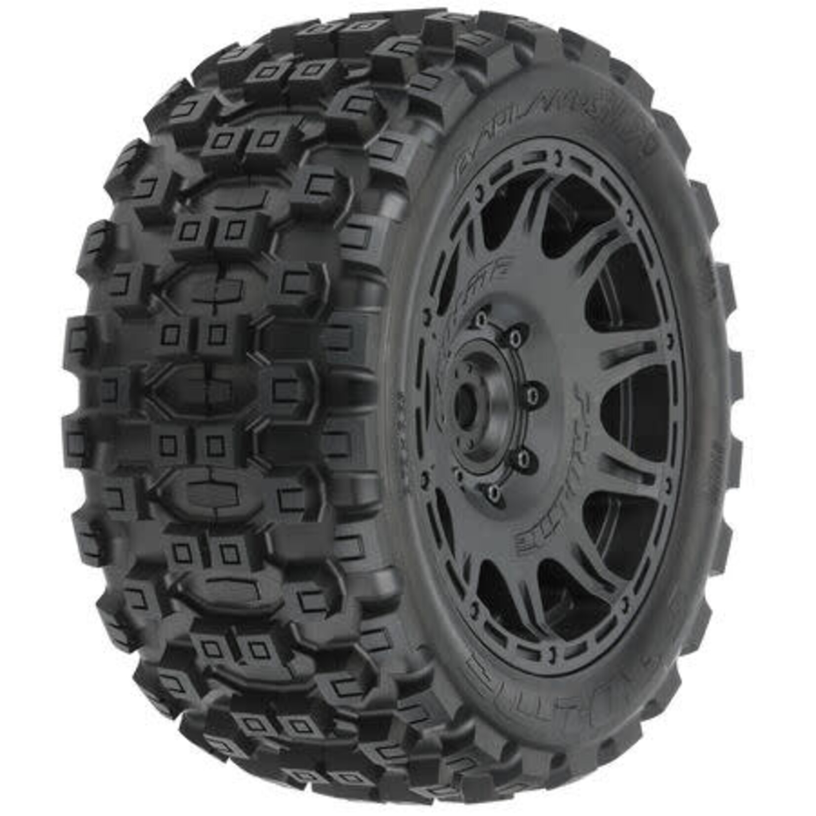 Pro-Line #1019811 Pro-Line 1/6 Badlands MX57 Front/Rear 5.7” Tires Mounted on Raid 8x48 Removable 24mm Hex Wheels (2): Black