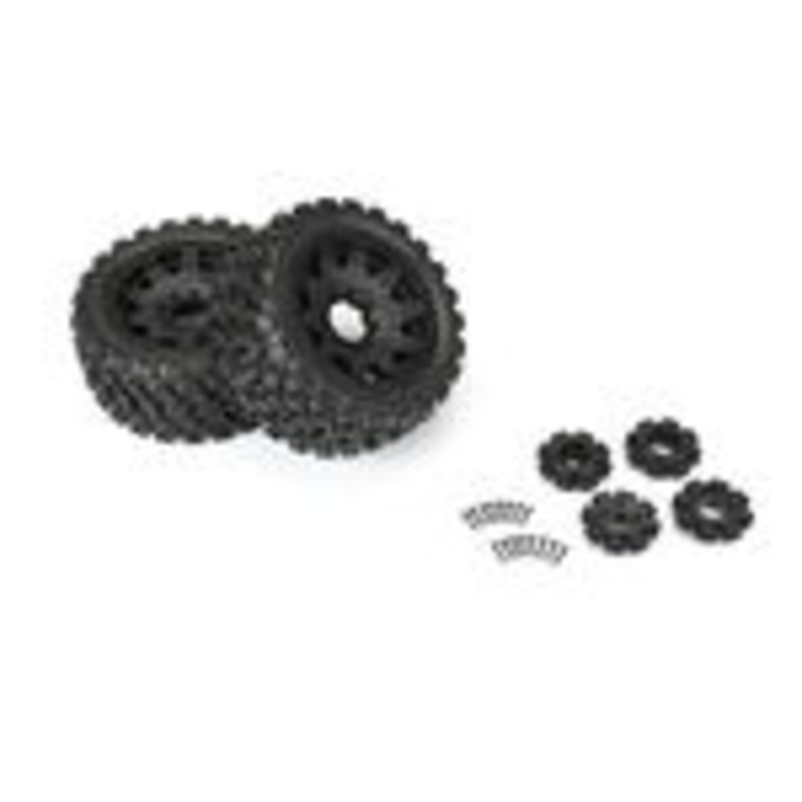 Pro-Line #1019811 Pro-Line 1/6 Badlands MX57 Front/Rear 5.7” Tires Mounted on Raid 8x48 Removable 24mm Hex Wheels (2): Black