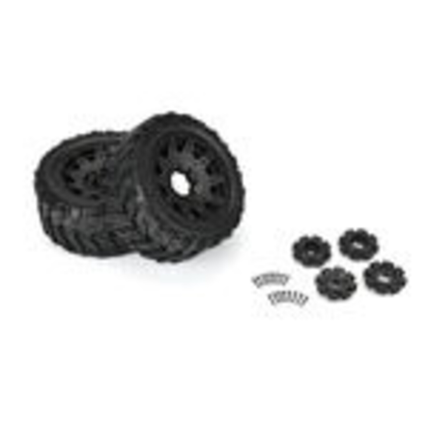 Pro-Line #1017611 Pro-Line 1/6 Masher X HP BELTED F/R 5.7” Tires MTD 24mm Blk Raid 8x48 Hex (2)