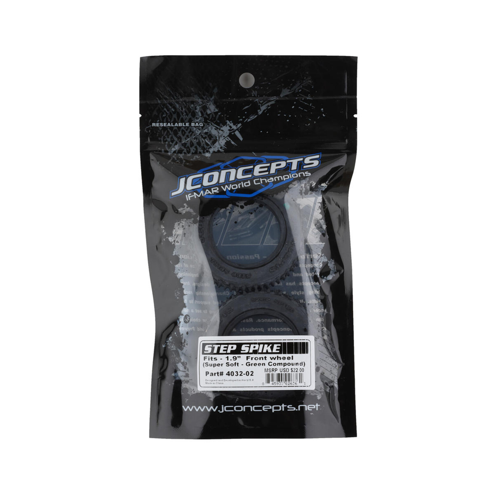 JConcepts #4032-02 JConcepts Step Spike 1.9" Front 2WD Buggy Tires (2) (Green)