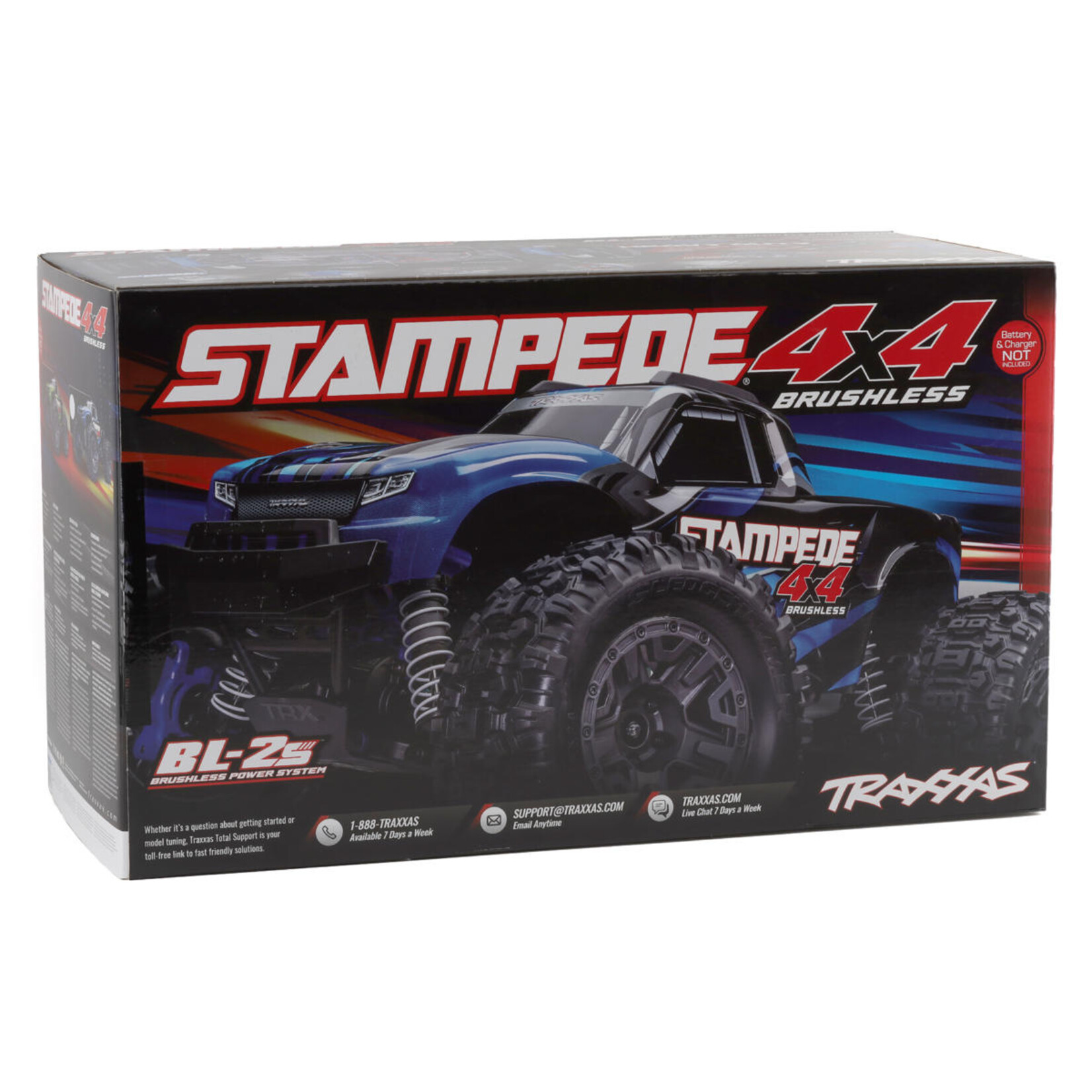 Traxxas #67154-4-BLUE Traxxas Stampede 1/10 4X4 Brushless BL2S Monster Truck (Blue)