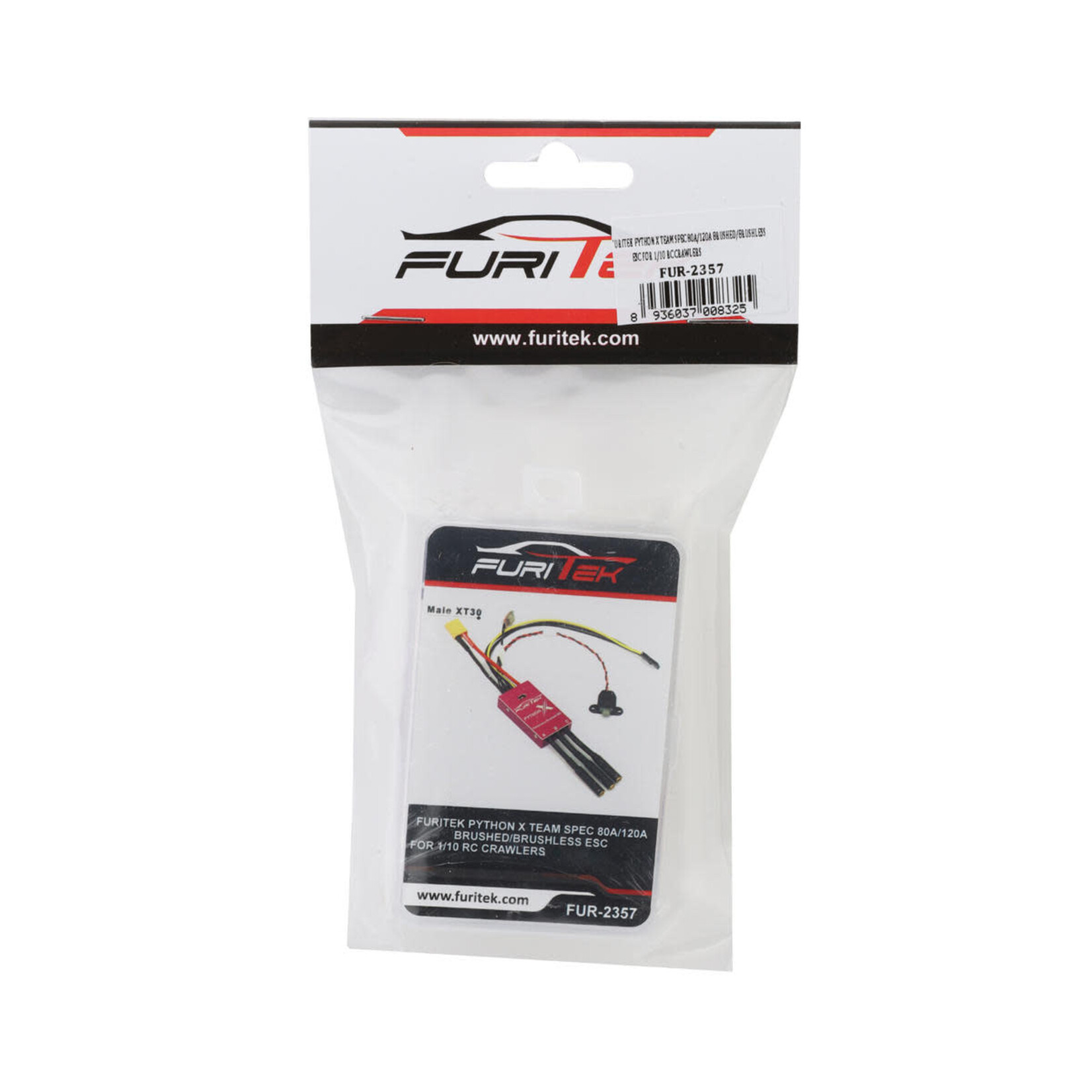 Furitek #FUR-2357  Furitek Python X 80A/120A Team Spec 1/10 Rock Crawler Brushed/Brushless ESC w/XT30 Connector