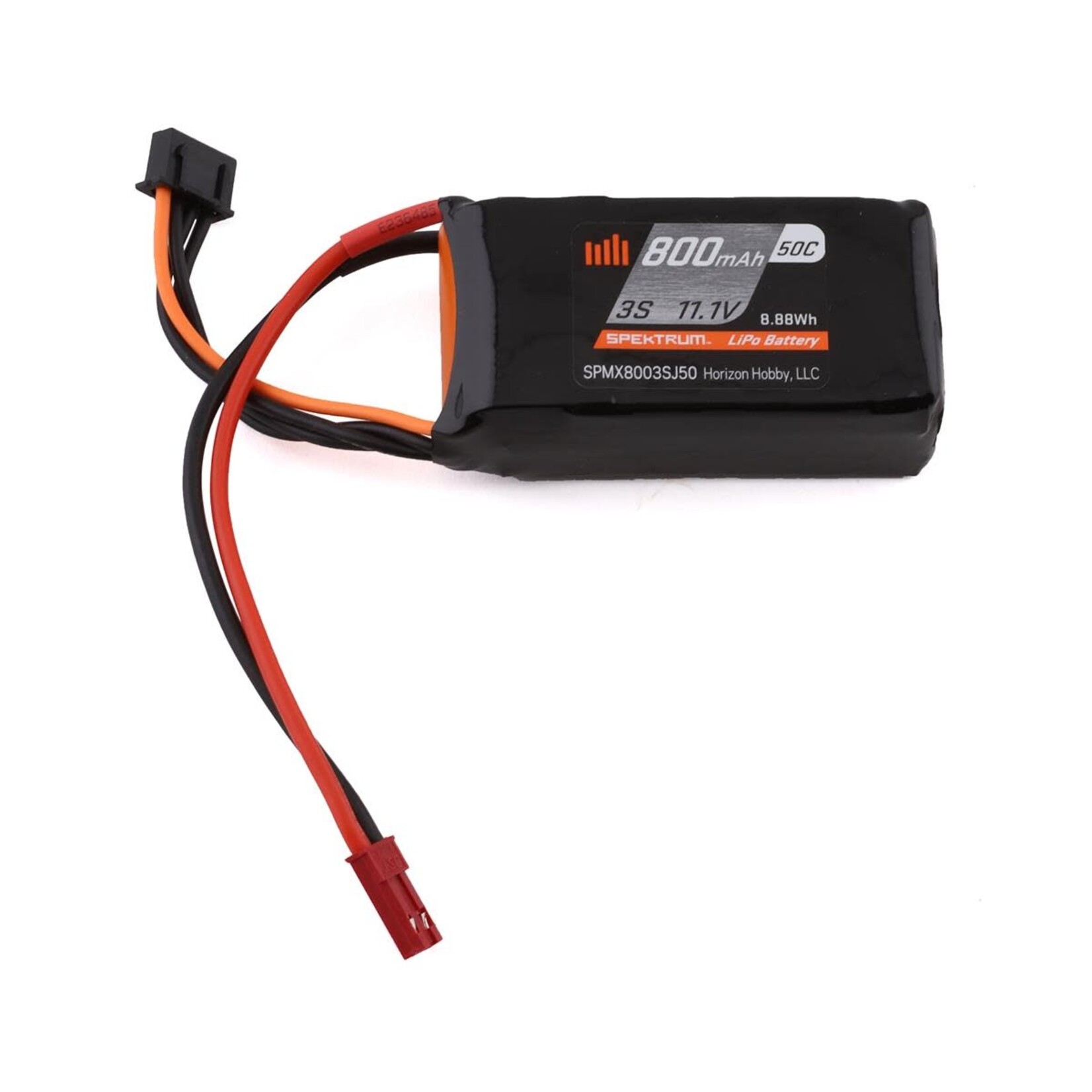Spektrum #SPMX8003SJ50 Spektrum RC 3S LiPo Battery 50C (11.1V/800mAh) w/JST Connector