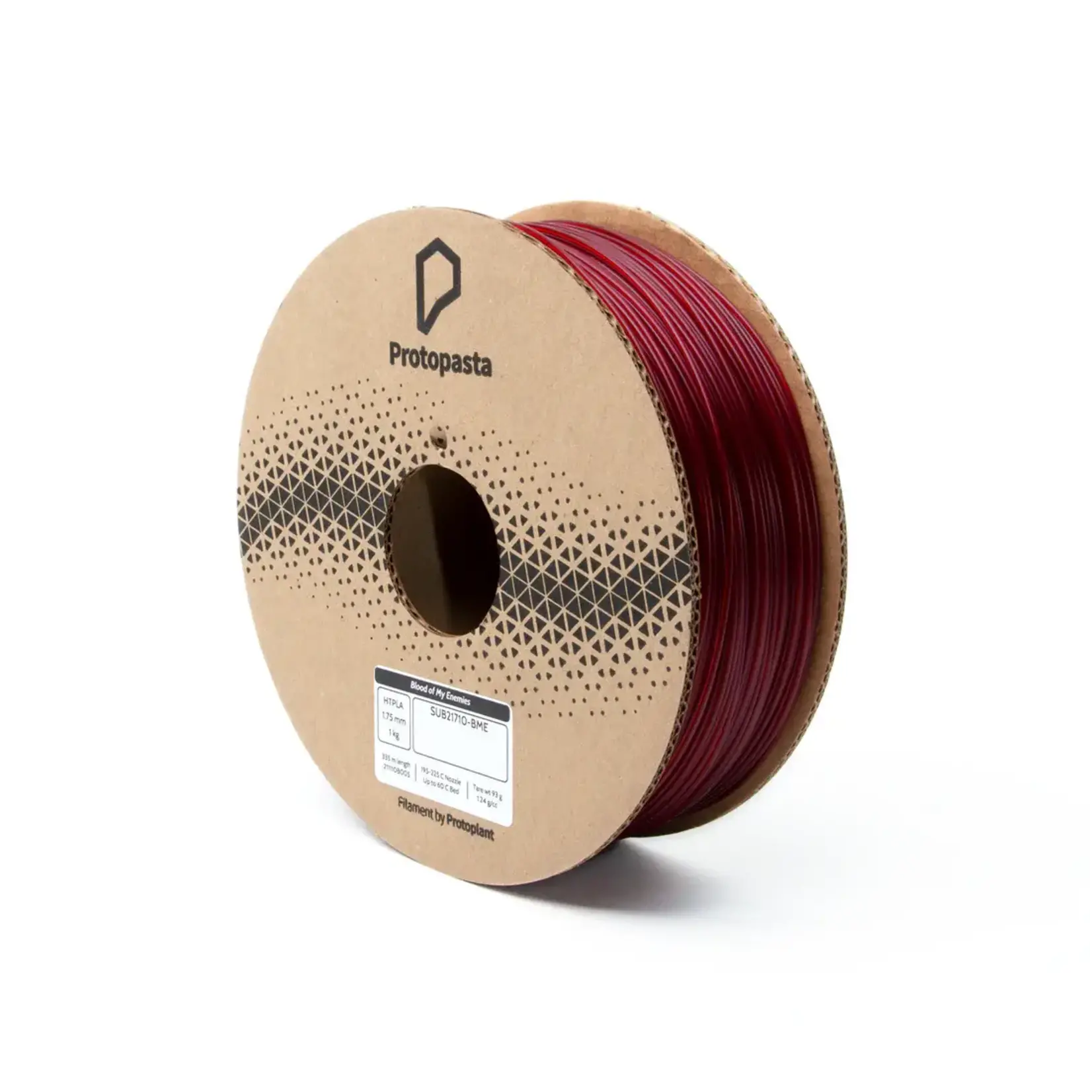 Protopasta Protopasta Amie's "Blood of My Enemies" Translucent Red HTPLA 1.75mm 1kg Spool #SUB21710-BME