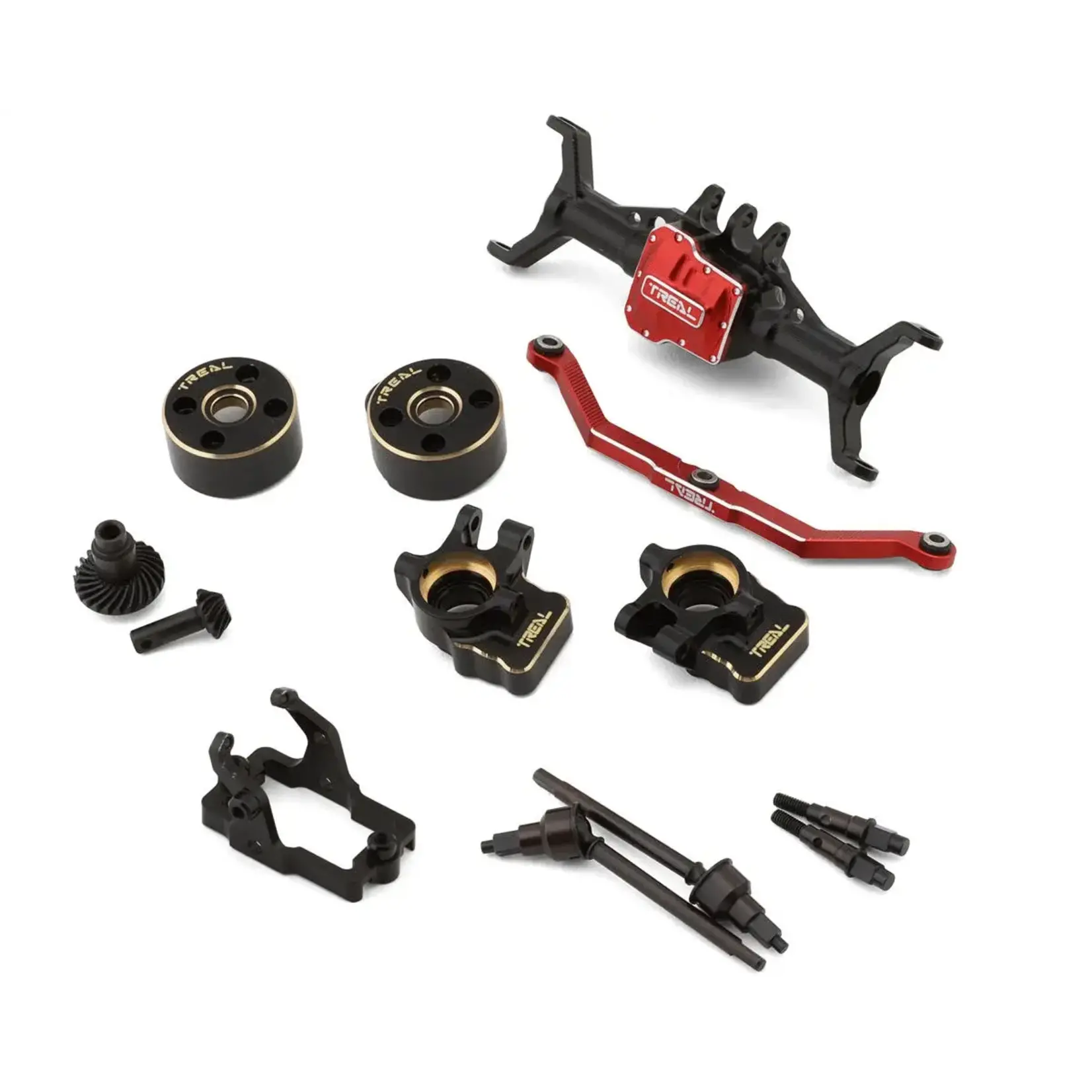 Treal #X003TM0ZKH Treal Hobby TRX-4M Aluminum Front Portal Axle Set (Black)