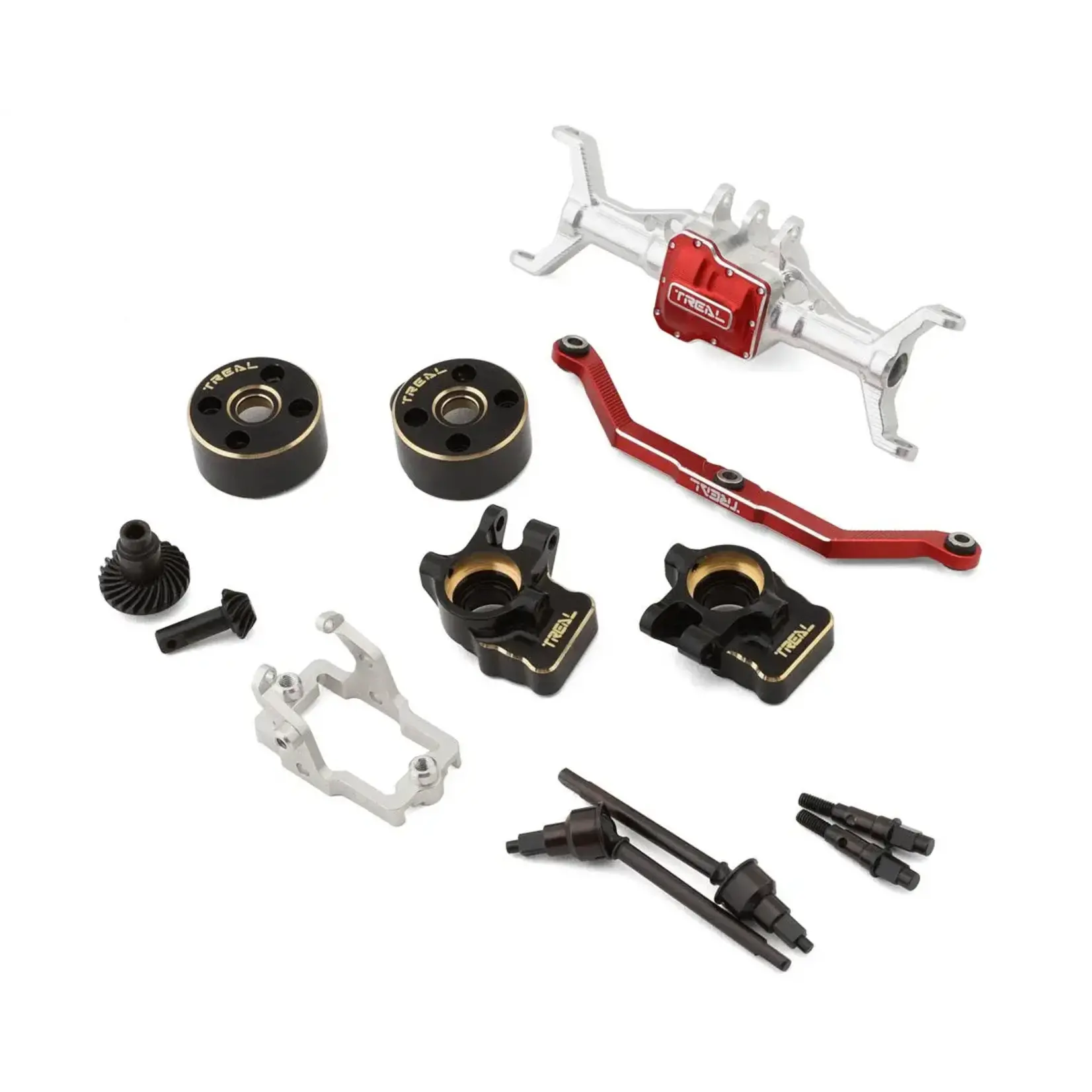 Treal #X003TLISRZ Treal Hobby TRX-4M Aluminum Front Portal Axle Set (Silver)