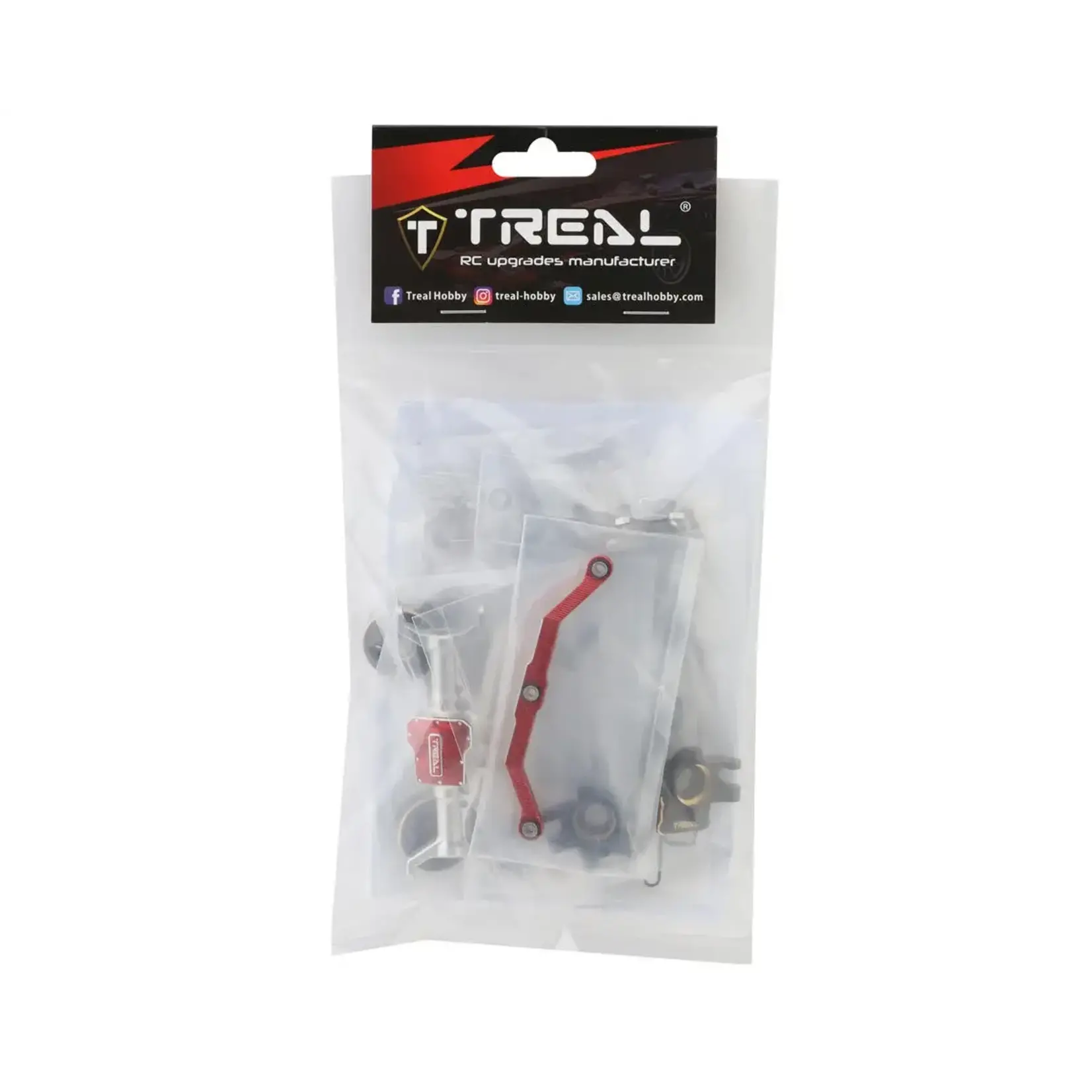 Treal #X003TLISRZ Treal Hobby TRX-4M Aluminum Front Portal Axle Set (Silver)