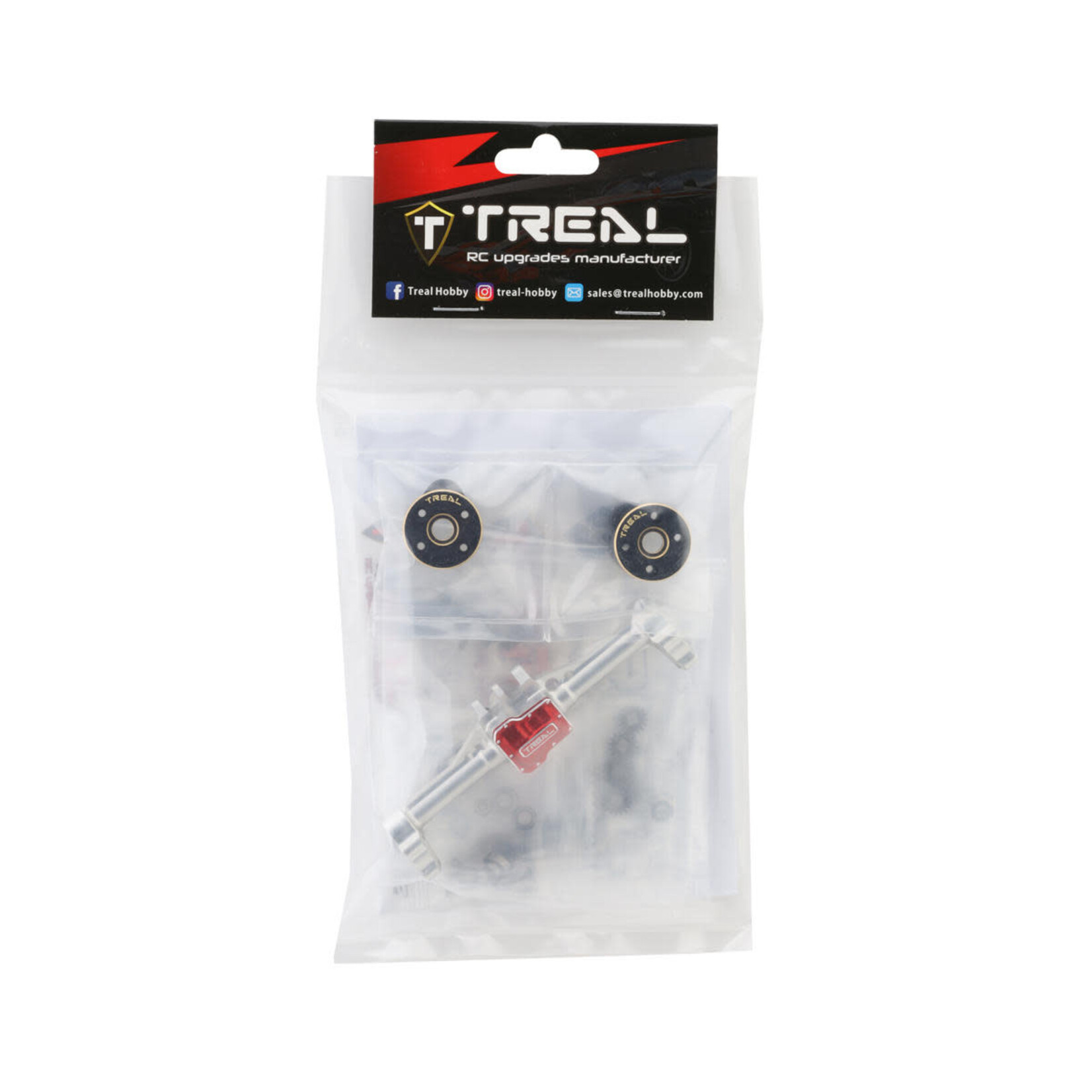 Treal #X003TM0TKX Treal Hobby Aluminum Complete Rear Portal Axle for Traxxas TRX-4M w/Brass Covers (Silver)