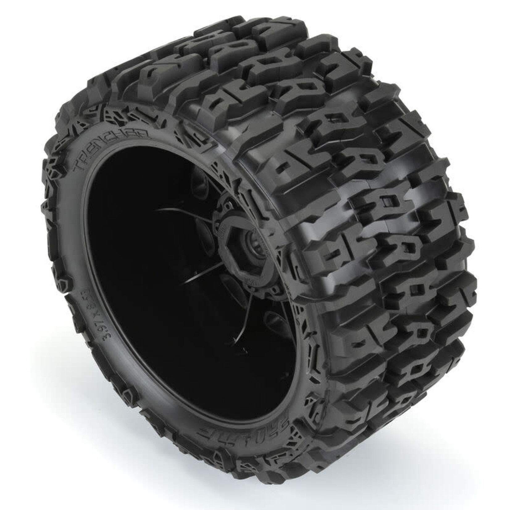 Pro-Line #PRO1024010 Pro-Line 1/6 Trencher F/R 5.7” Tires Mounted 24mm Black Raid 8x48 Hex (2)