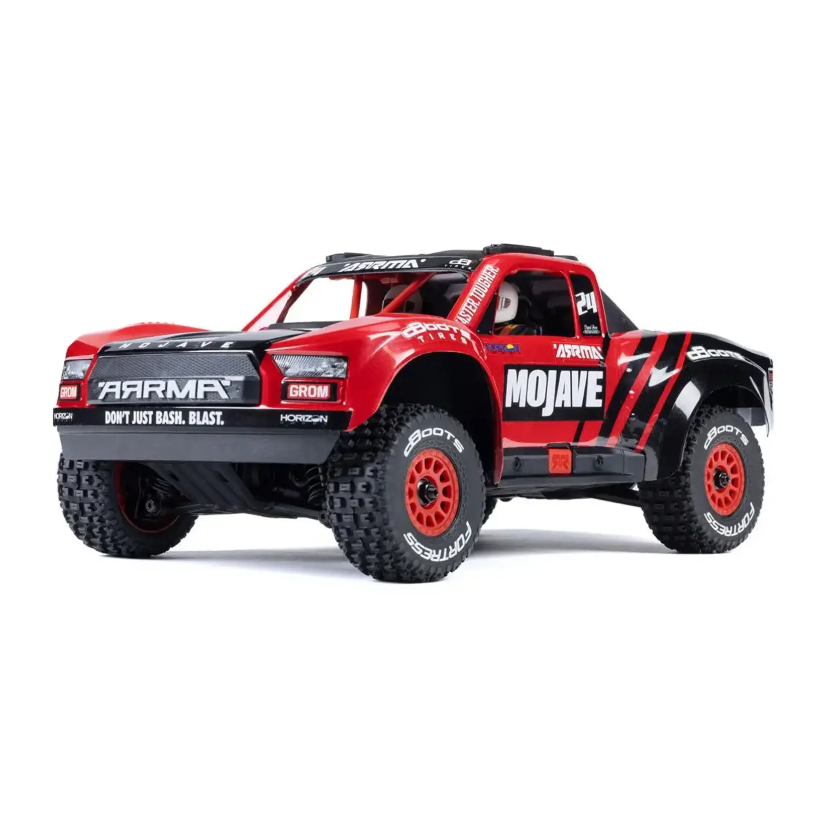 ARRMA #ARA2104T1 Arrma Mojave Grom MEGA 4WD 380 Brushed 1/18 Electric Desert Truck RTR (Red/Black) w/SLT2 2.4GHz Radio, Battery & Charger