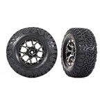 Traxxas #10187-BLKCR  Traxxas Tires & wheels, assembled, glued (Ford Raptor R black chrome wheels, BFGoodrich® All-Terrain™  T/A® KO2 tires, foam inserts) (2) (4WD front/rear, 2WD rear)
