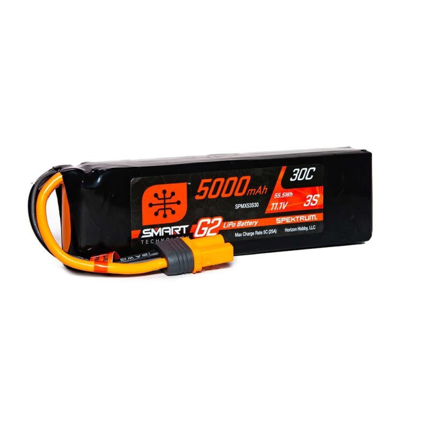 Spektrum #SPMX53S30 Spektrum 11.1V 5000mAh 3S 30C Smart G2 LiPo Battery: IC5