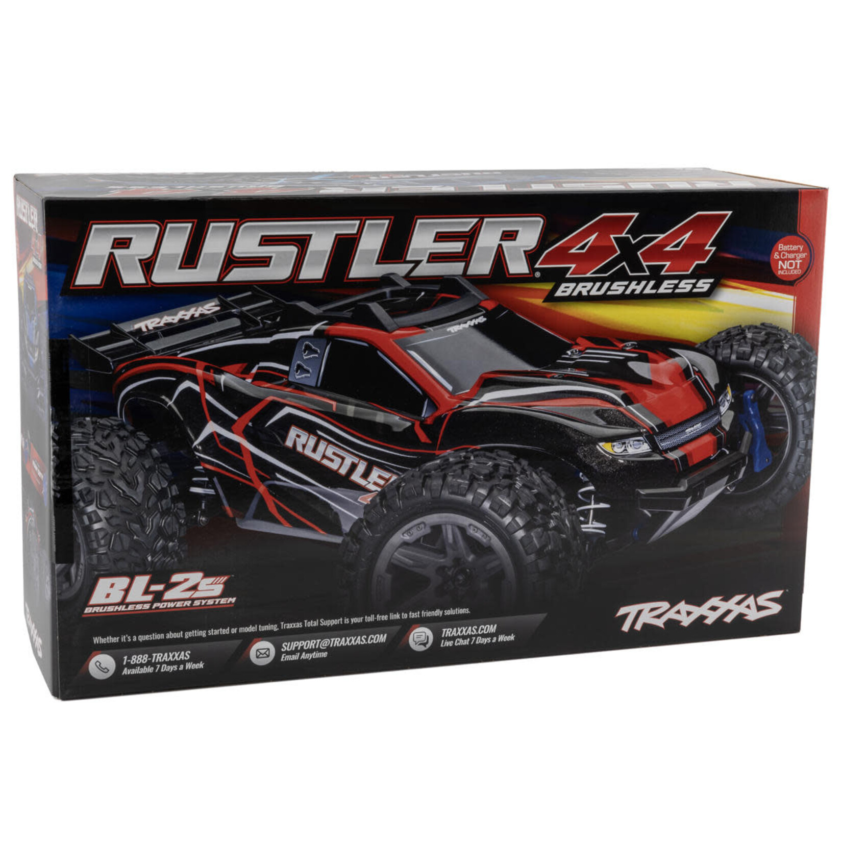 Traxxas #67164-4-BLUE Traxxas Rustler 1/10 4X4 Brushless RTR Stadium Truck (Blue) w/BL-2S ESC, TQ 2.4GHz Radio
