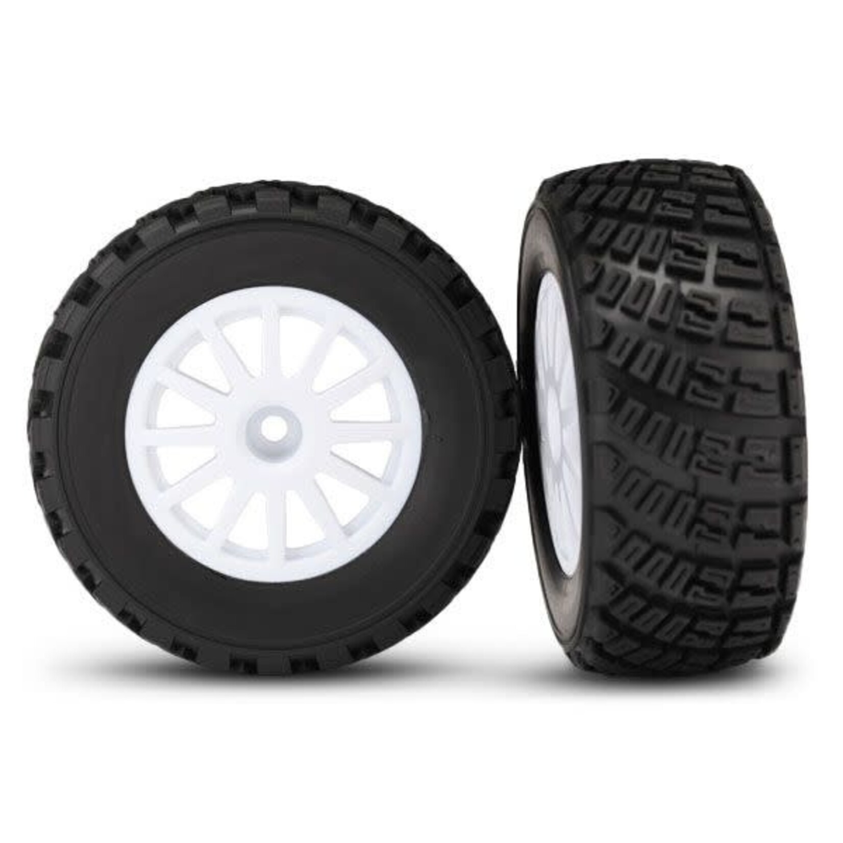 Traxxas BFGoodrich Rally Tire w/Rally Wheel (2) (White) (S1) Traxxas BFGoodrich Rally Tire w/Rally Wheel (2) (White) (S1)