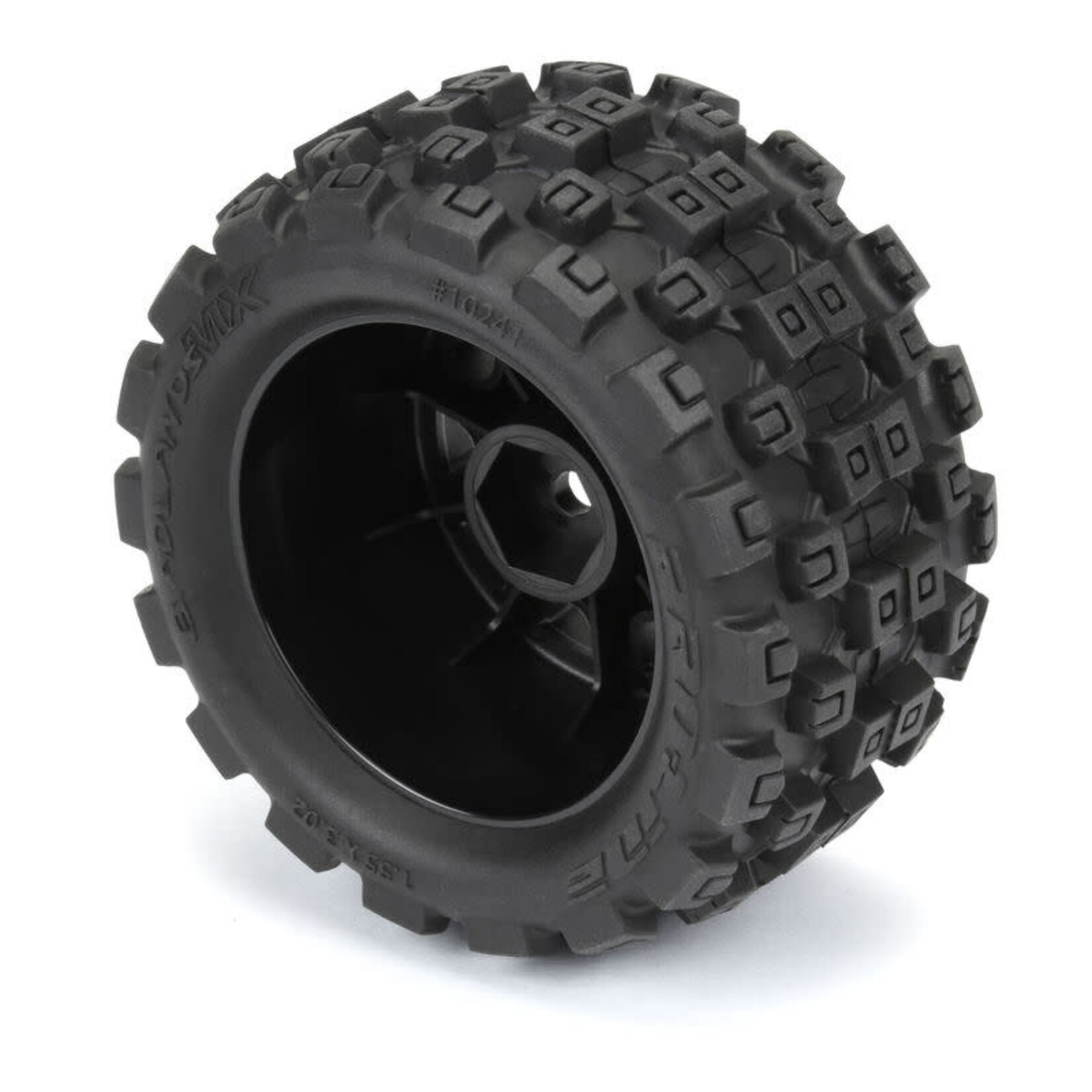 Pro-Line #PRO1024110 Pro-Line 1/18 Badlands MX 1.85" F/R MTD 12mm Black Raid: Granite GROM