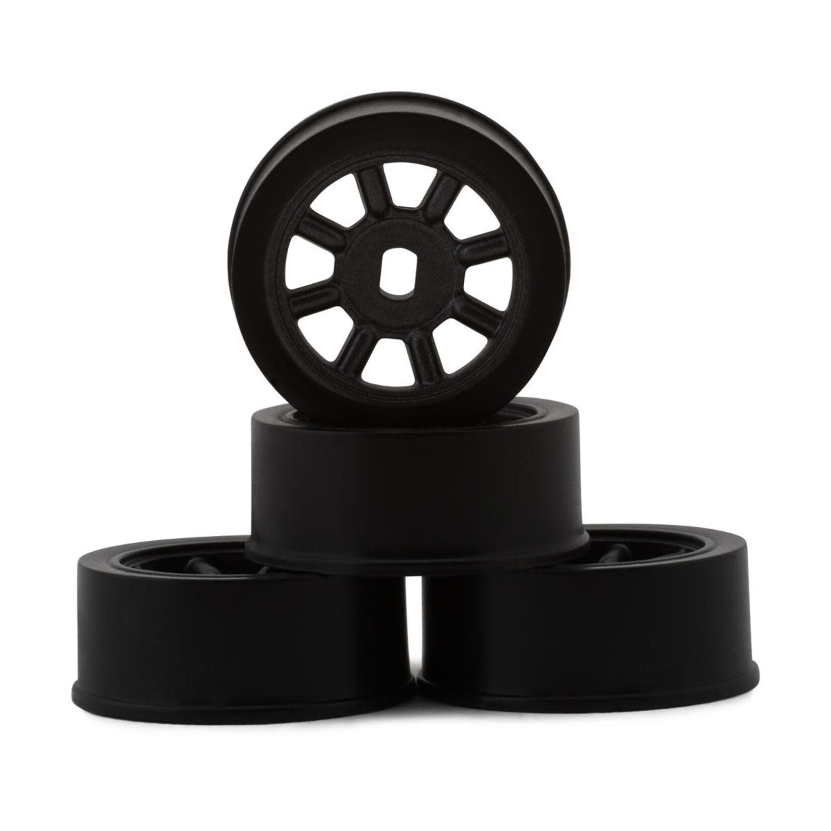 Kyosho #MDH020GM Kyosho AWD Watanabe Eight Spoke Wheels (Black) (4) (0mm Offset)