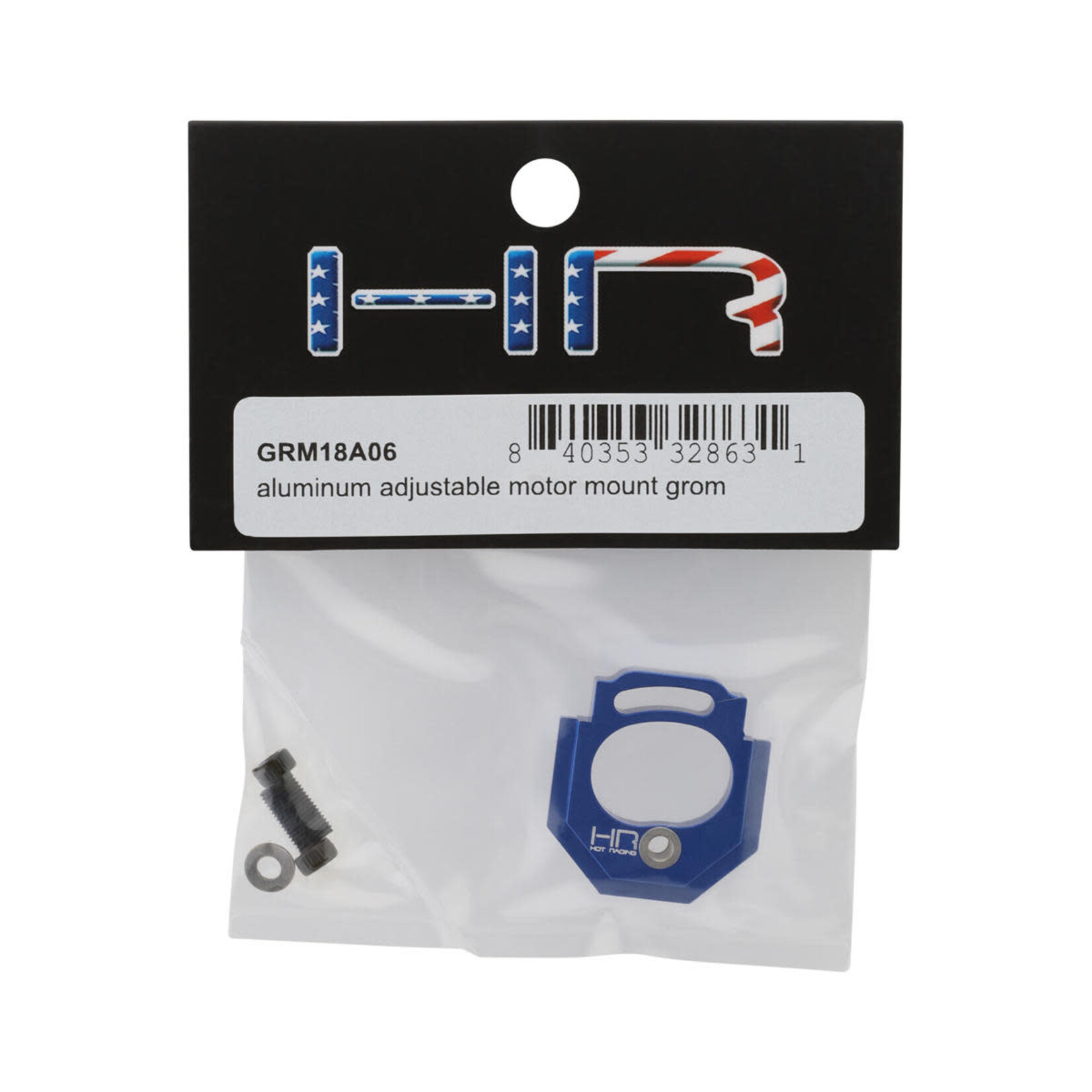 Hot Racing #GRM18A06 Hot Racing Arrma Grom Aluminum Adjustable Motor Mount (Blue) (16-30T)