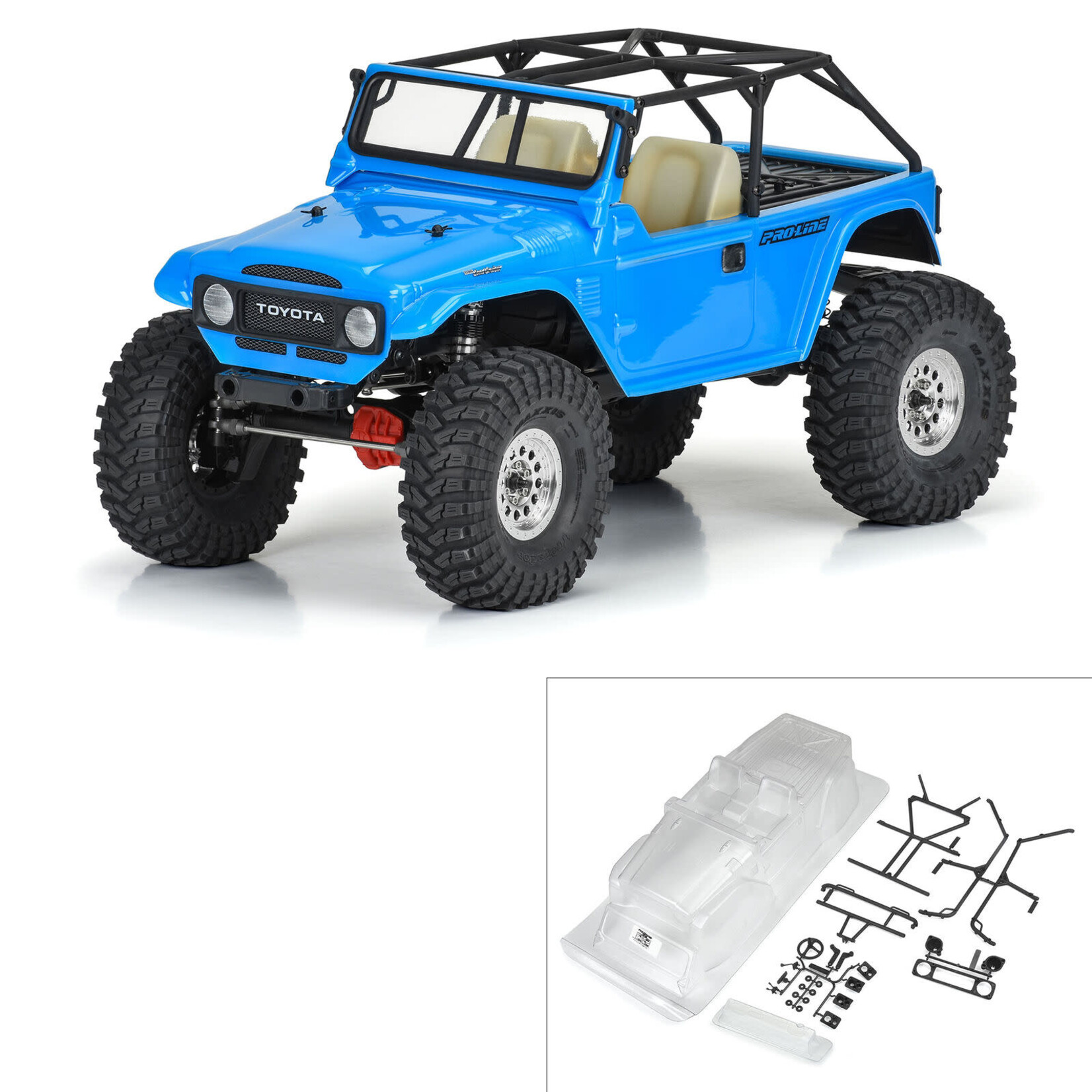 Pro-Line PRO362300 Pro-Line 1/10 1979 Toyota Land Cruiser FJ40 Clear Body/Cage 12.3" WB Crawlers