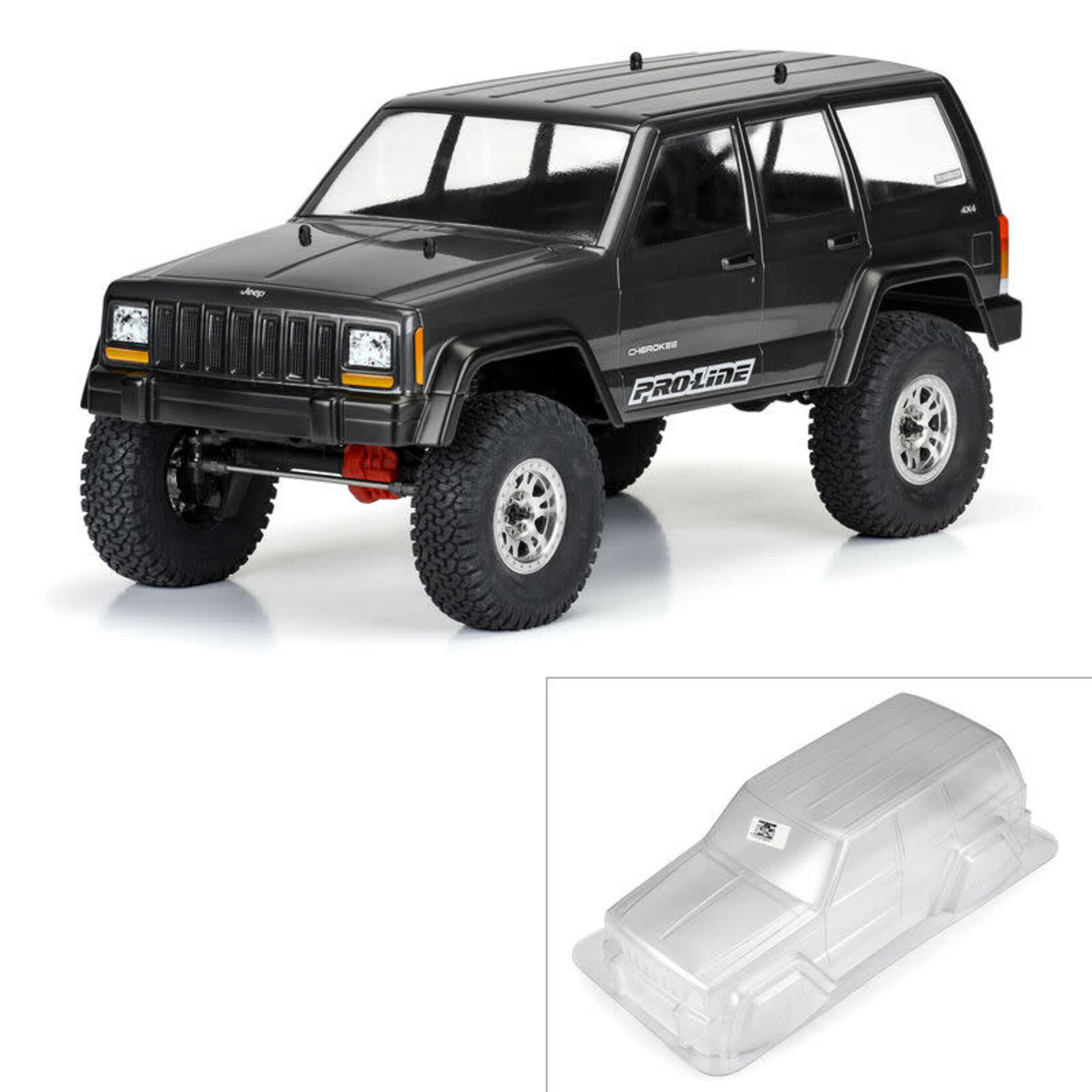 Pro-Line #PRO363500 Pro-Line 1/10 2001 Jeep Cherokee Clear Body 12.3” (313mm) Wheelbase Crawlers
