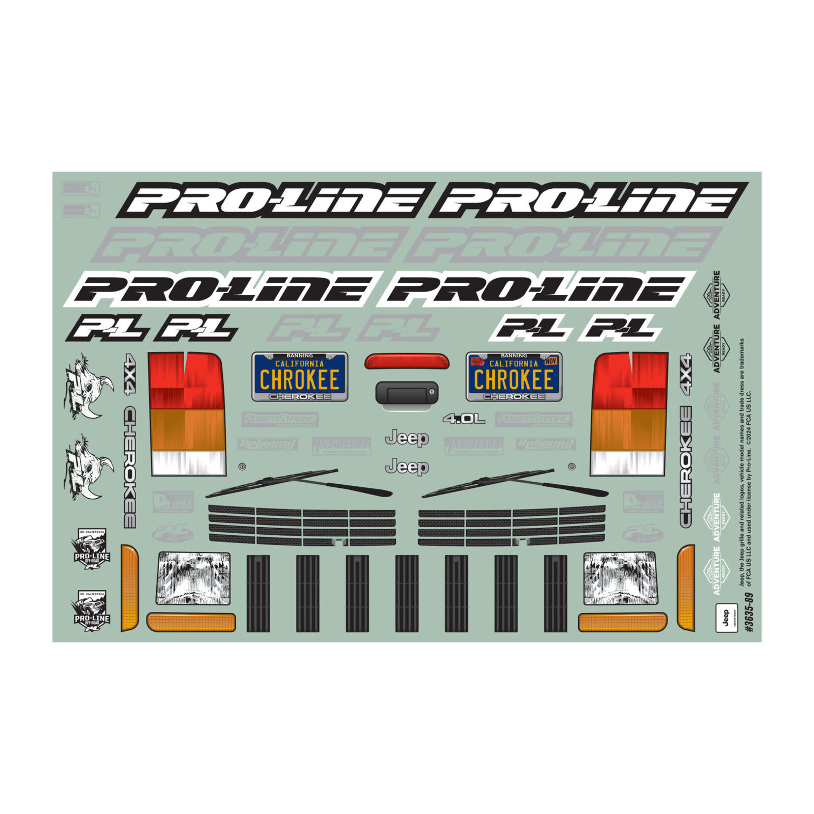 Pro-Line #PRO363500 Pro-Line 1/10 2001 Jeep Cherokee Clear Body 12.3” (313mm) Wheelbase Crawlers