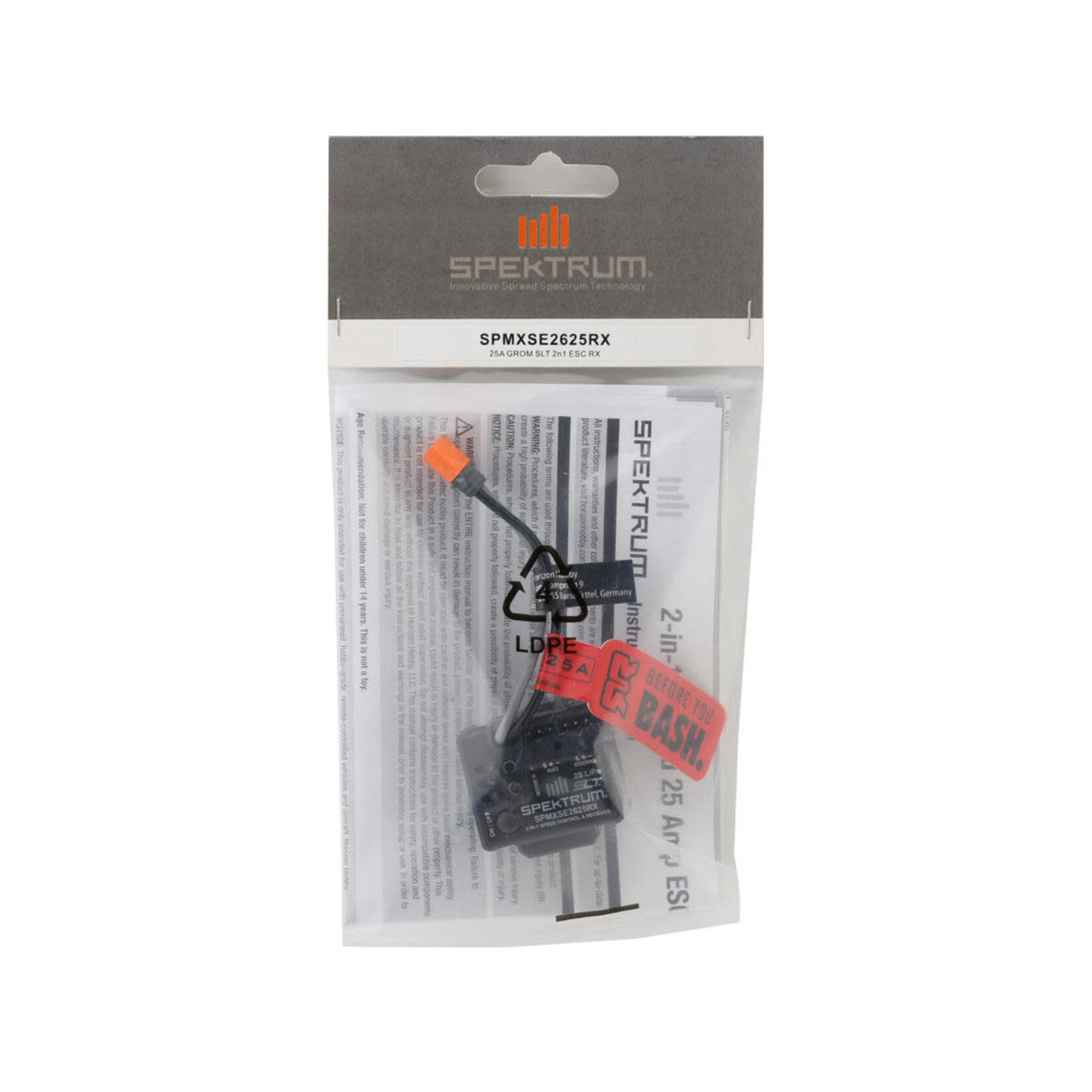 Spektrum #SPMXSE2625RX Spektrum RC Arrma Grom 25A SLT 2-in-1 Integrated ESC & RX Unit