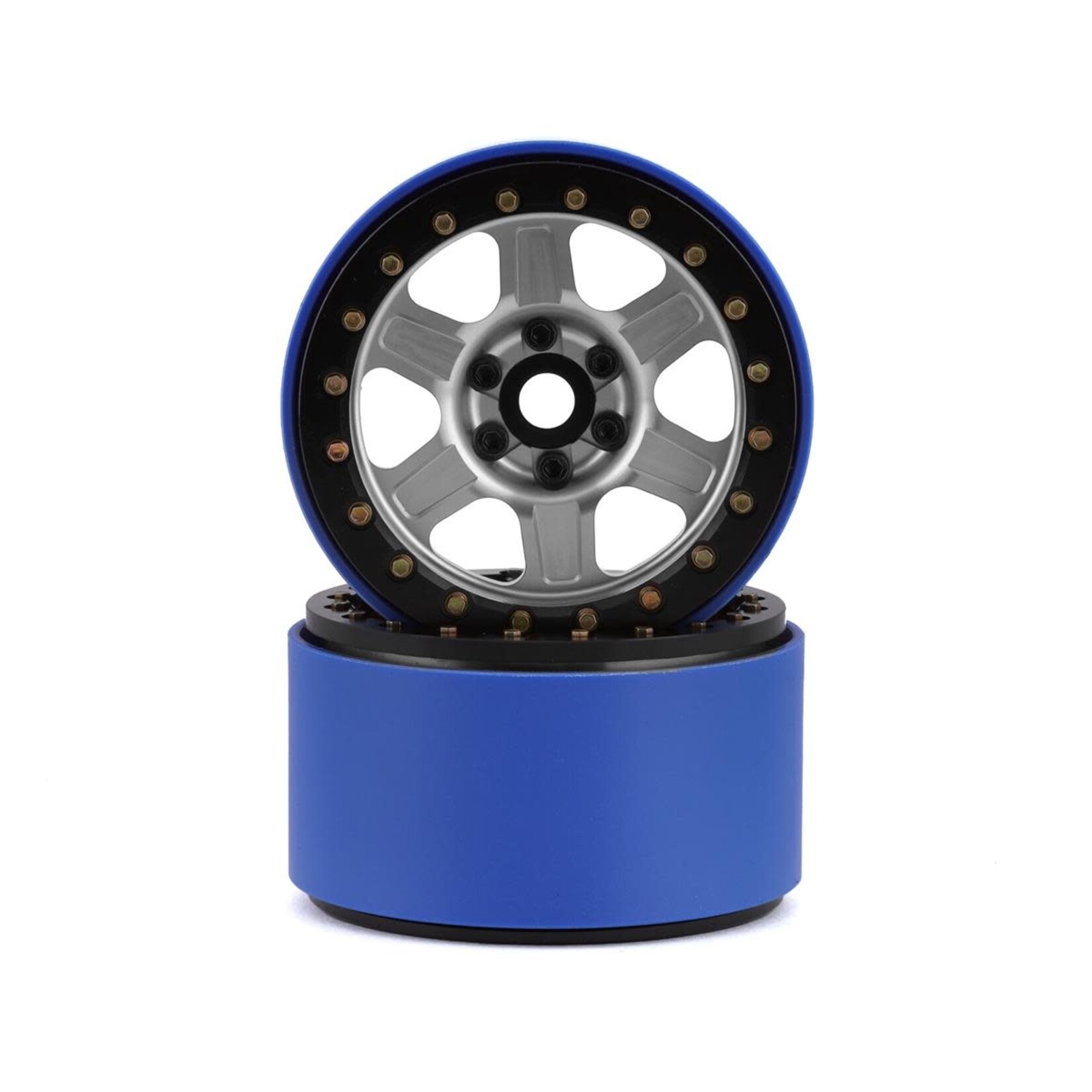 SSD RC #SSD00434 SSD RC Challenger PL 2.2" Beadlock Crawler Wheels (Silver/Black) (2)