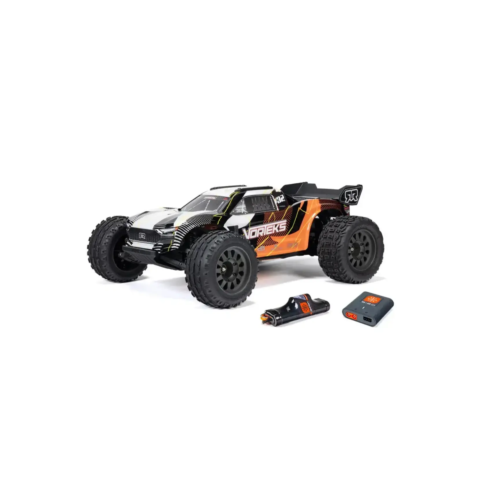 ARRMA #ARA3205ST1 Arrma Vorteks 2WD MEGA 550 RTR Brushed 1/10 Off-Road Stadium Truck (Orange) w/SLT2 2.4GHz Radio, Battery & Charger