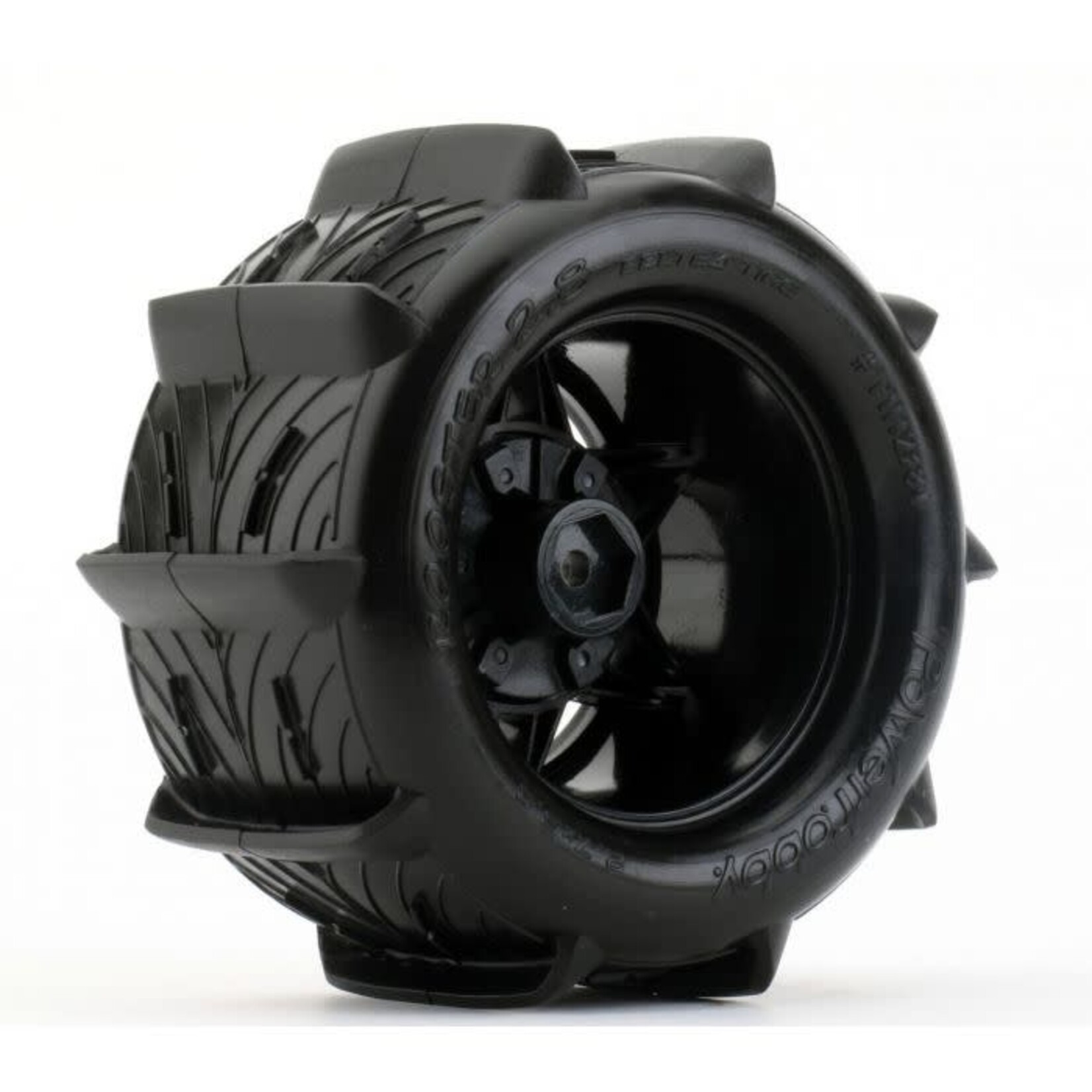 Power Hobby #PHT2187 Power Hobby 1/10 Rooster 2.8" Belted Paddle Sand/Snow Tires, Mounted, w/ 12mm, 14mm, 17mm Adapters